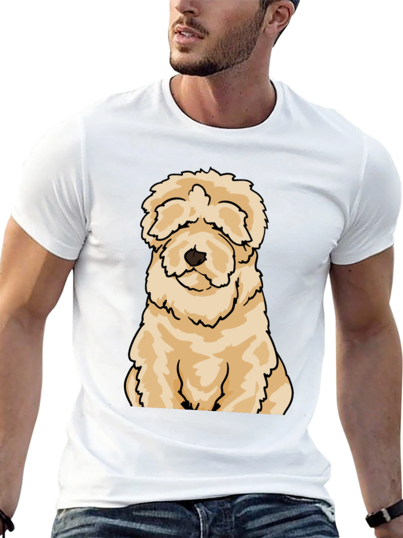 Cute Dog Cartoon T-Shirt - Black