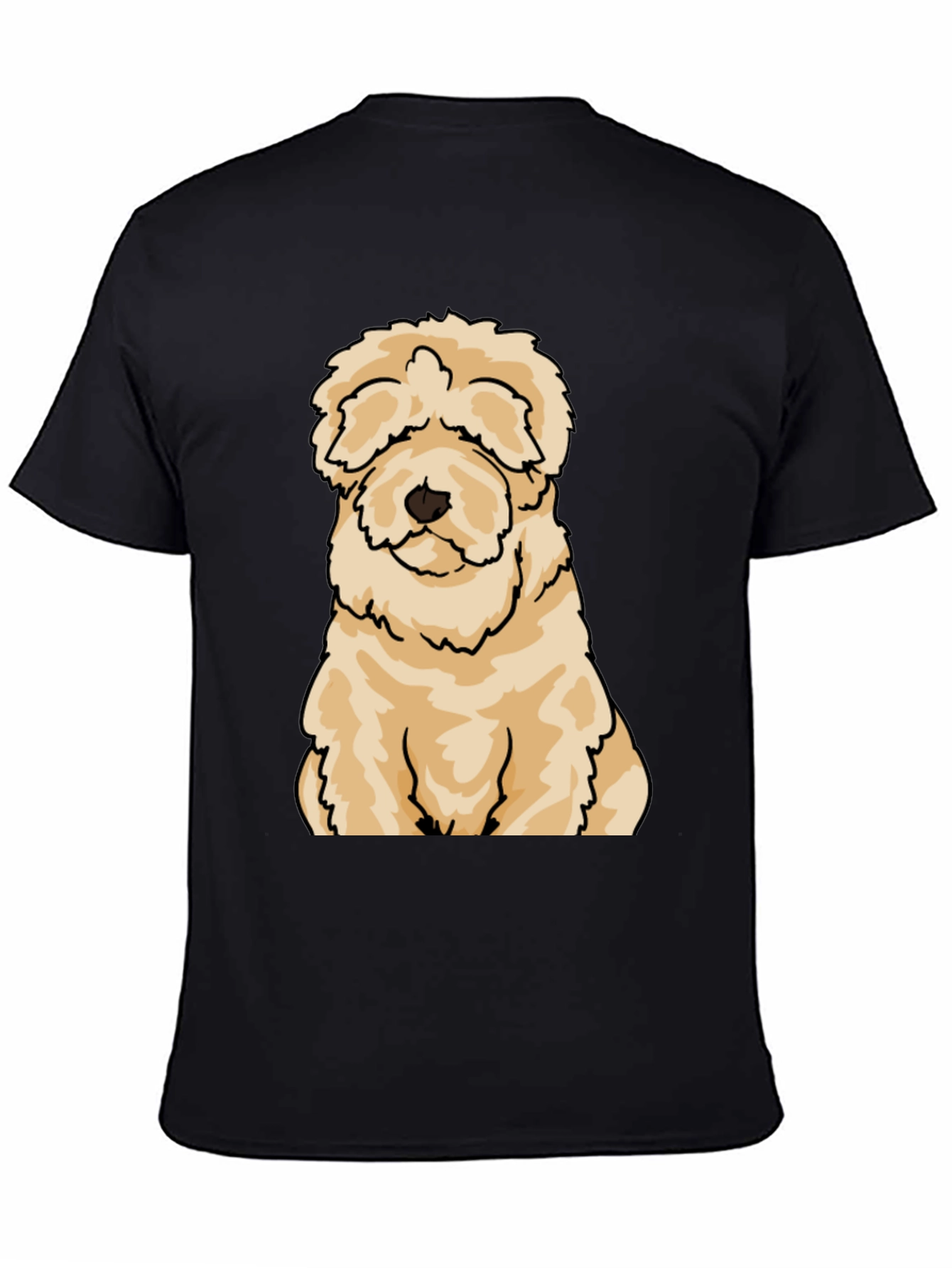 Cute Dog Cartoon T-Shirt - Black