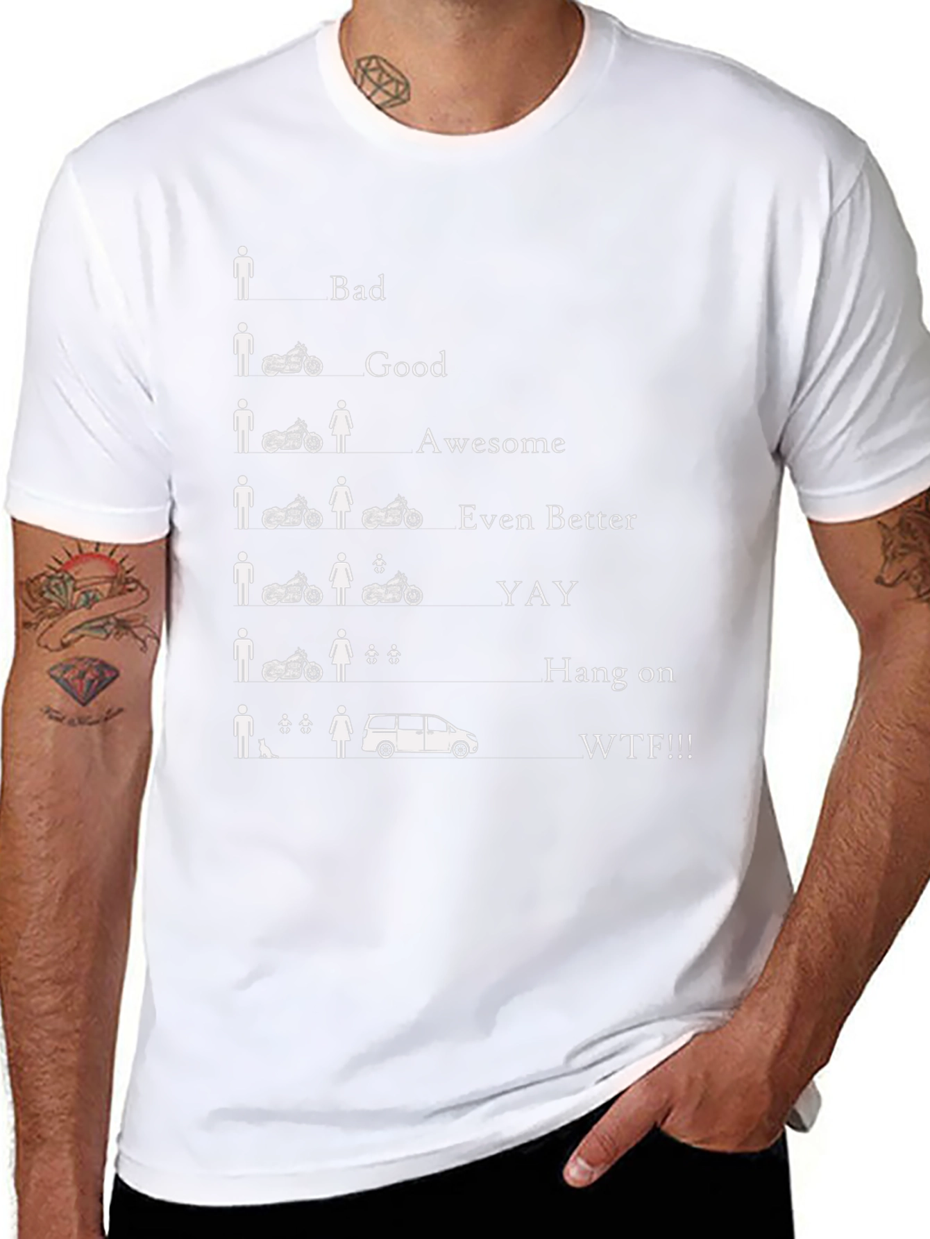 Funny Biker Evolution T-Shirt - Mens Humor Tee