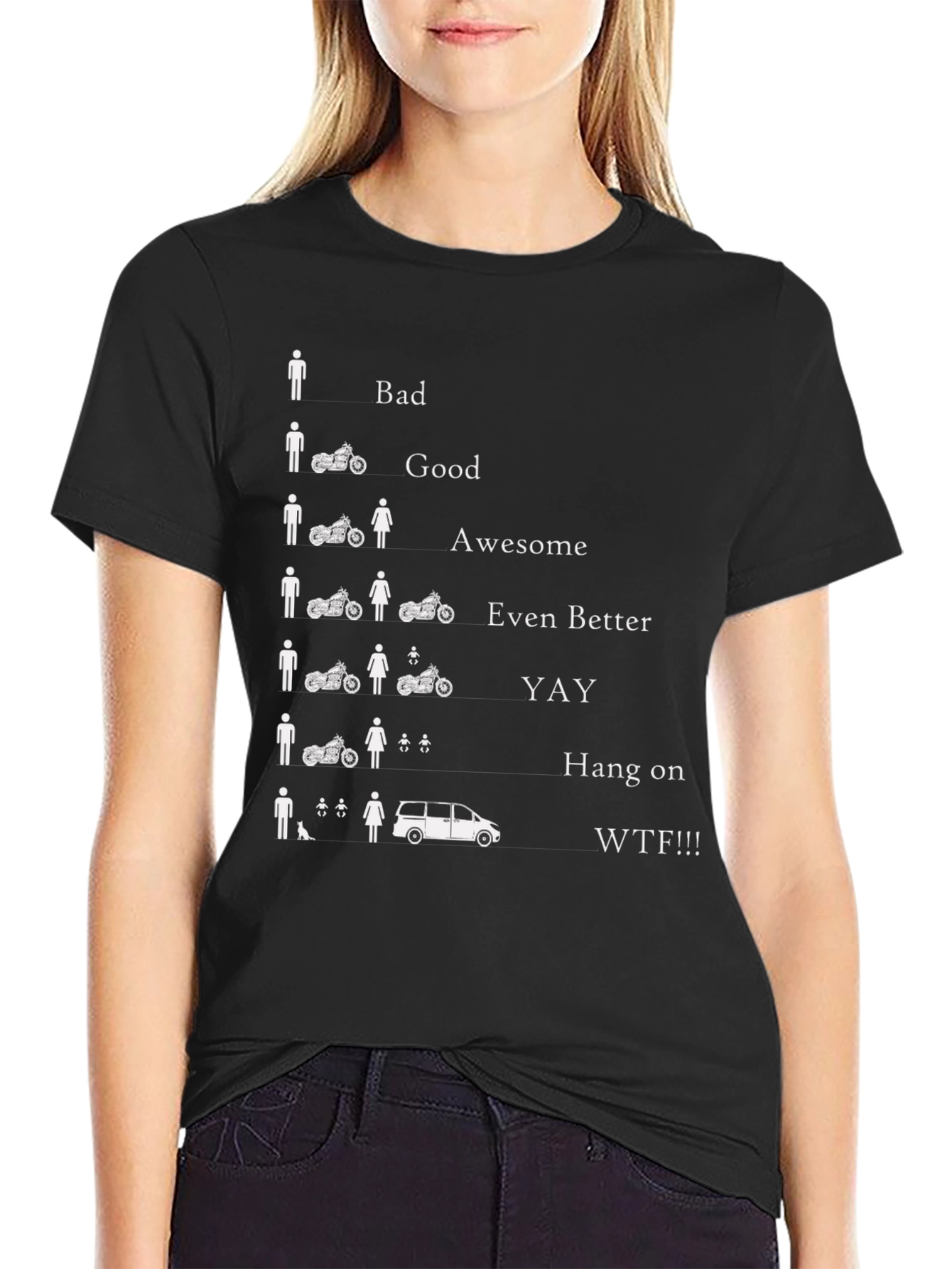 Funny Biker Evolution T-Shirt - Mens Humor Tee