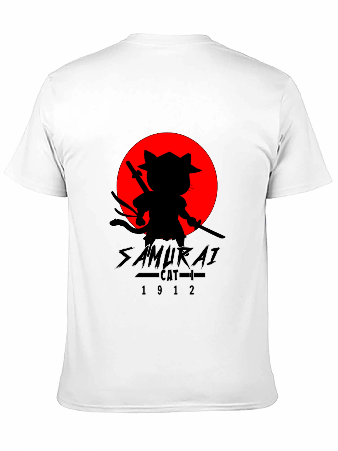 Samurai Cat T-Shirt - Black Graphic Tee