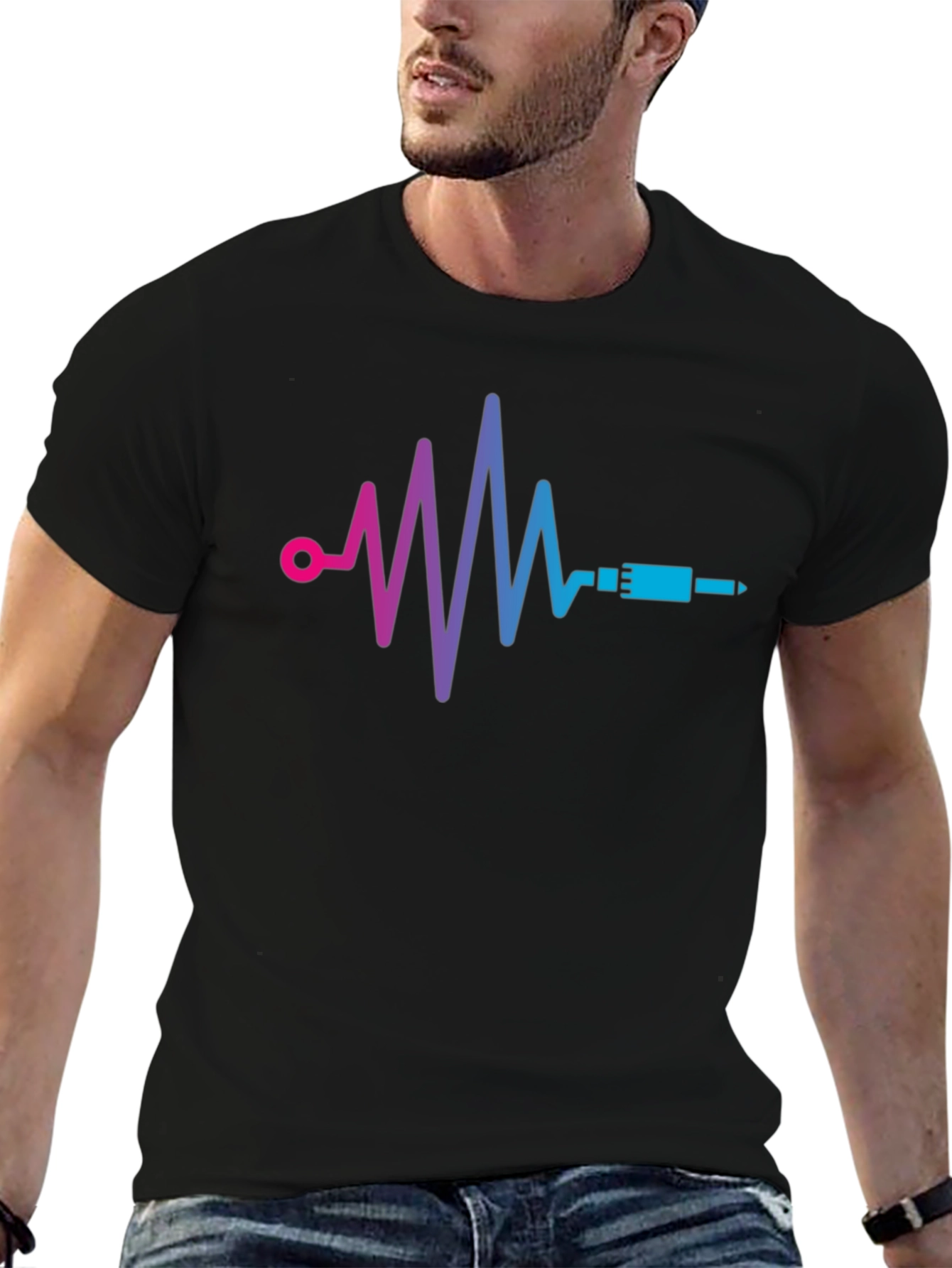 Heartbeat Audio Jack Graphic Tee