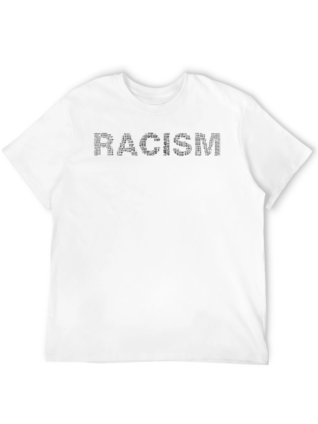 Stop Racism T-Shirt - Black Crew Neck Activism Tee