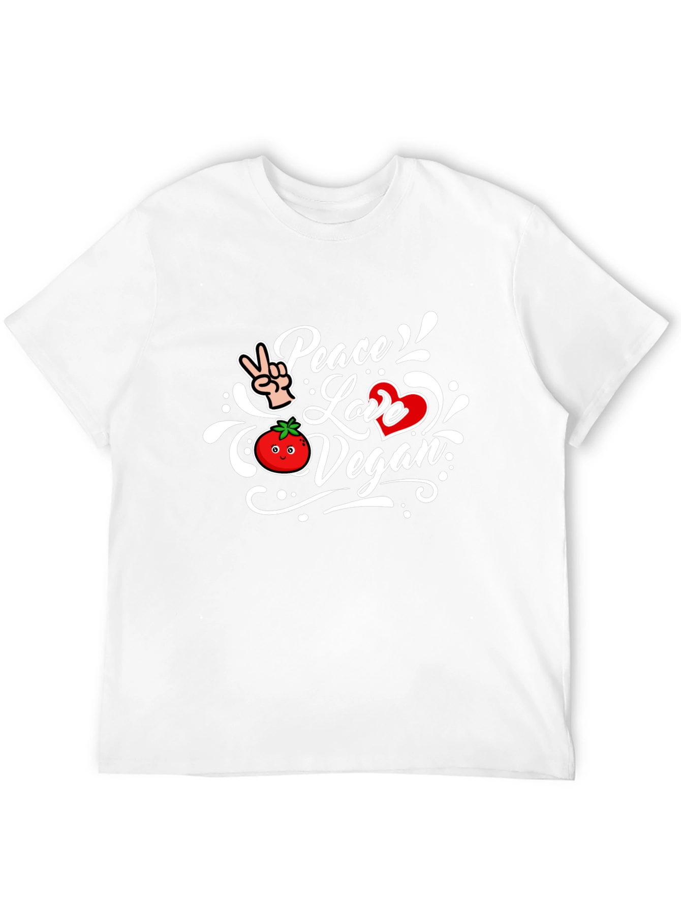 Peace Love Vegan Black T-Shirt