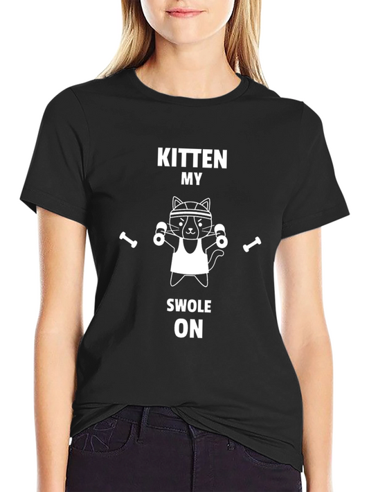 Kitten My Swolo On Black T-Shirt