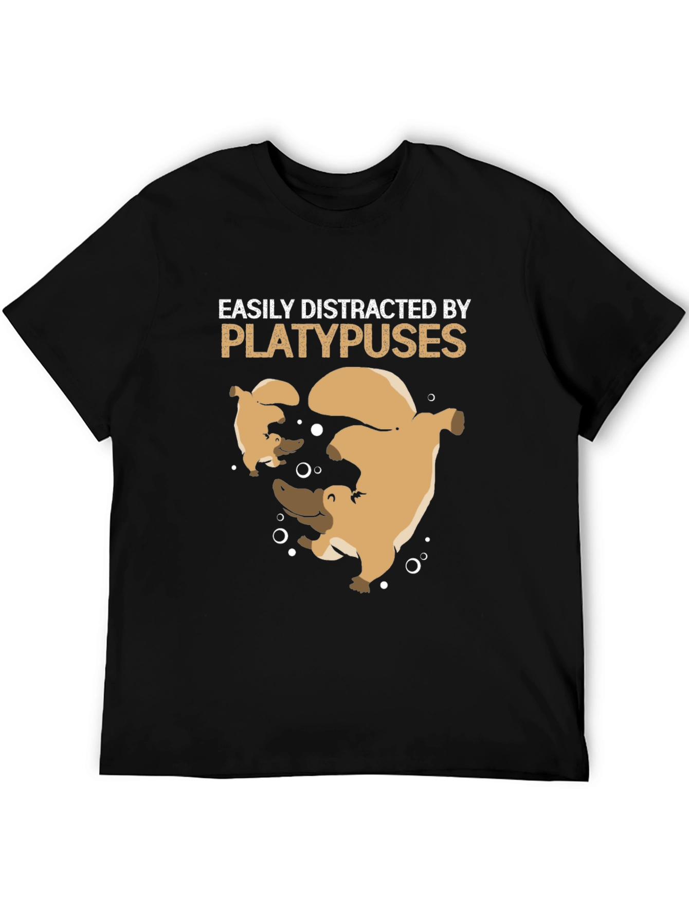 Easily Distracted by Platypuses Black T-Shirt