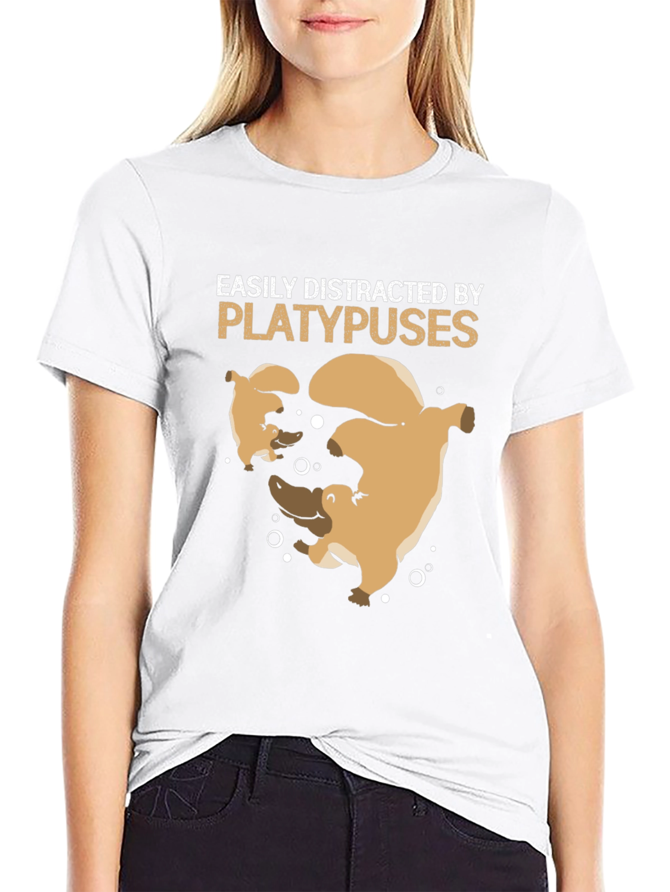 Easily Distracted by Platypuses Black T-Shirt