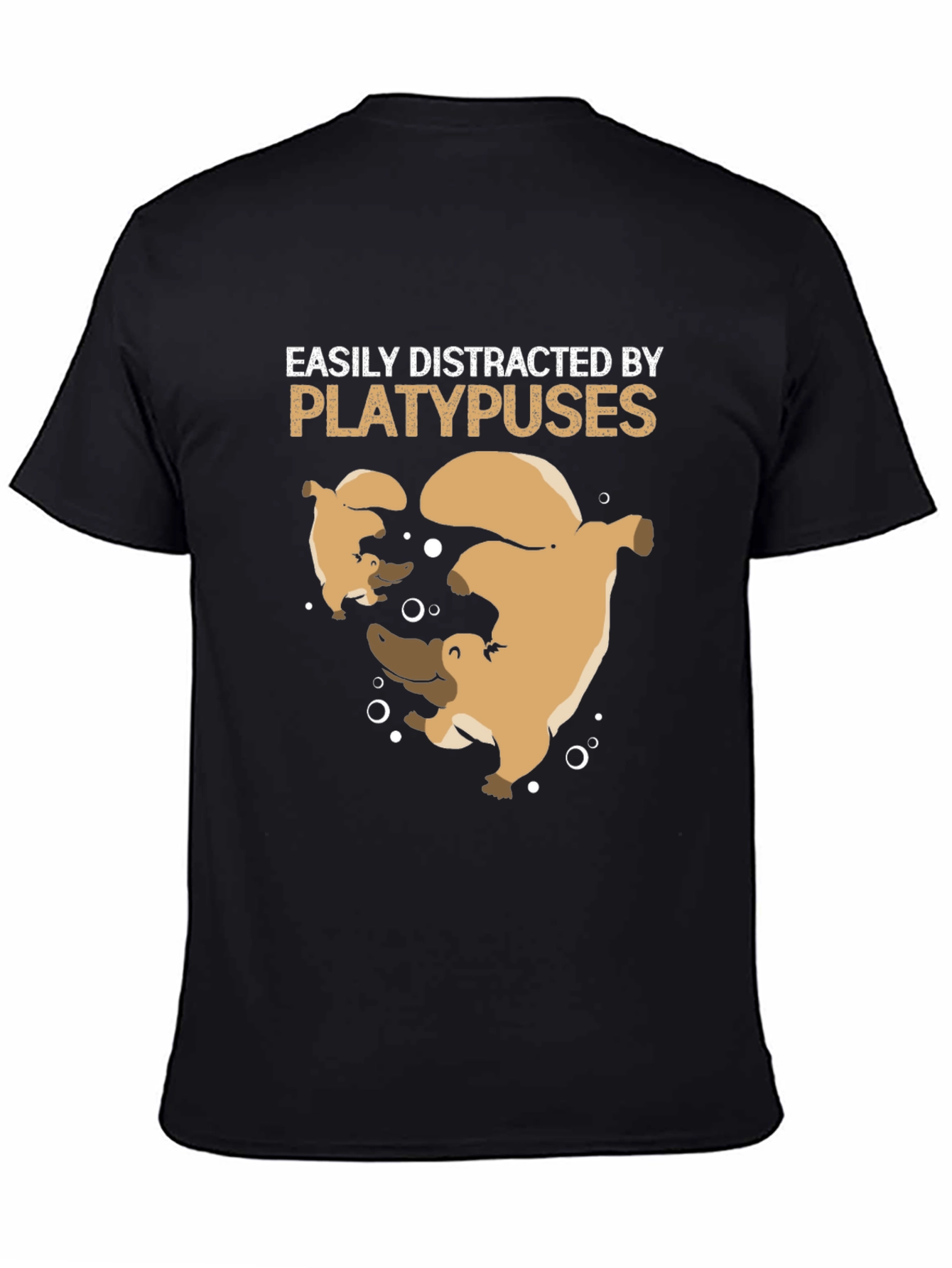 Easily Distracted by Platypuses Black T-Shirt