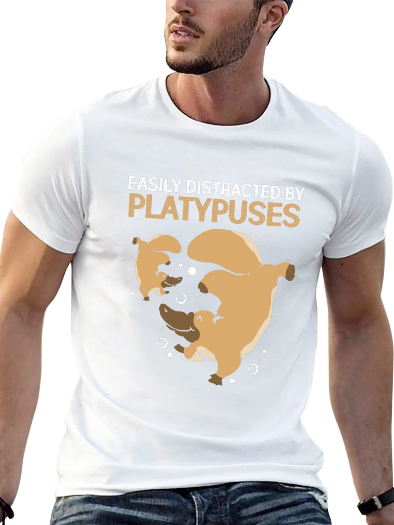 Easily Distracted by Platypuses Black T-Shirt