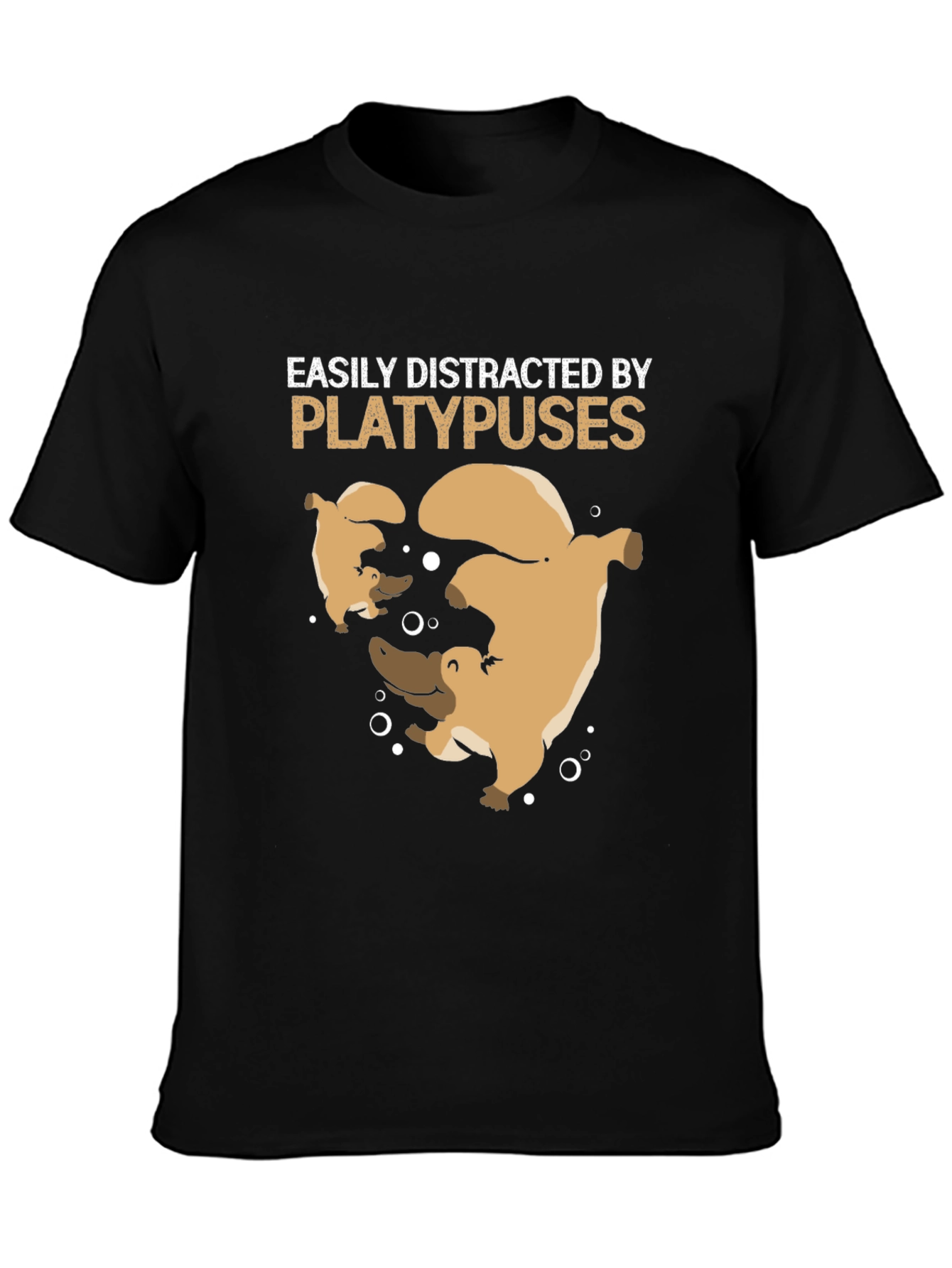 Easily Distracted by Platypuses Black T-Shirt