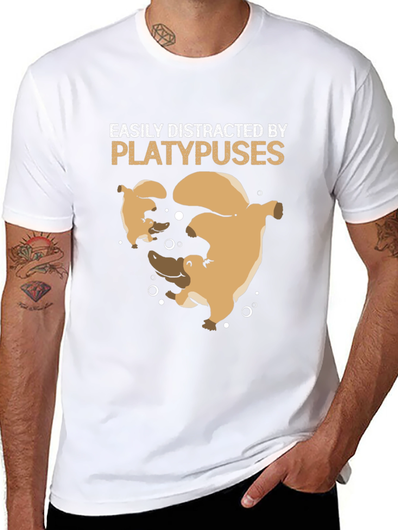 Easily Distracted by Platypuses Black T-Shirt