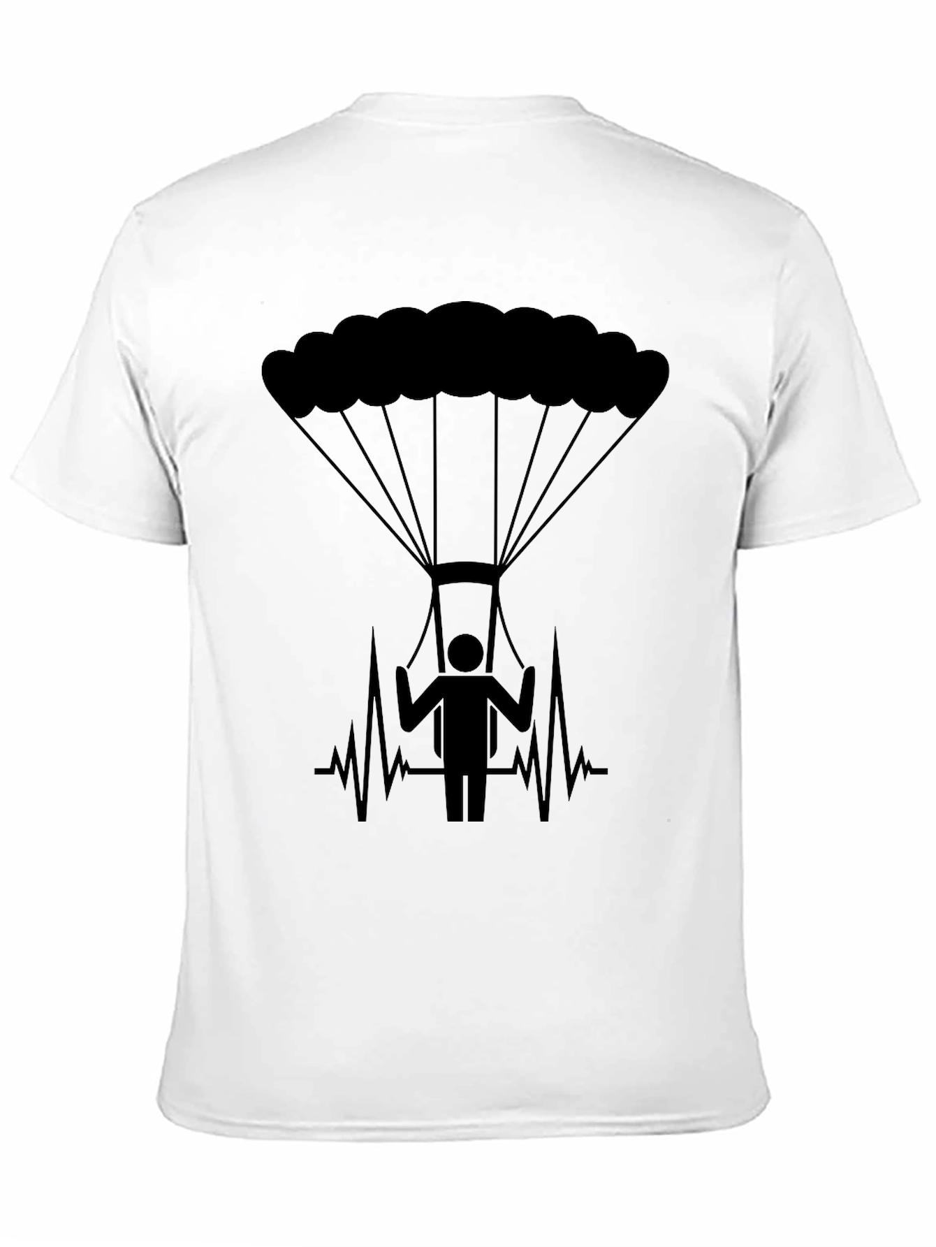 Parachute Heartbeat T-Shirt - Skydiving Thrill