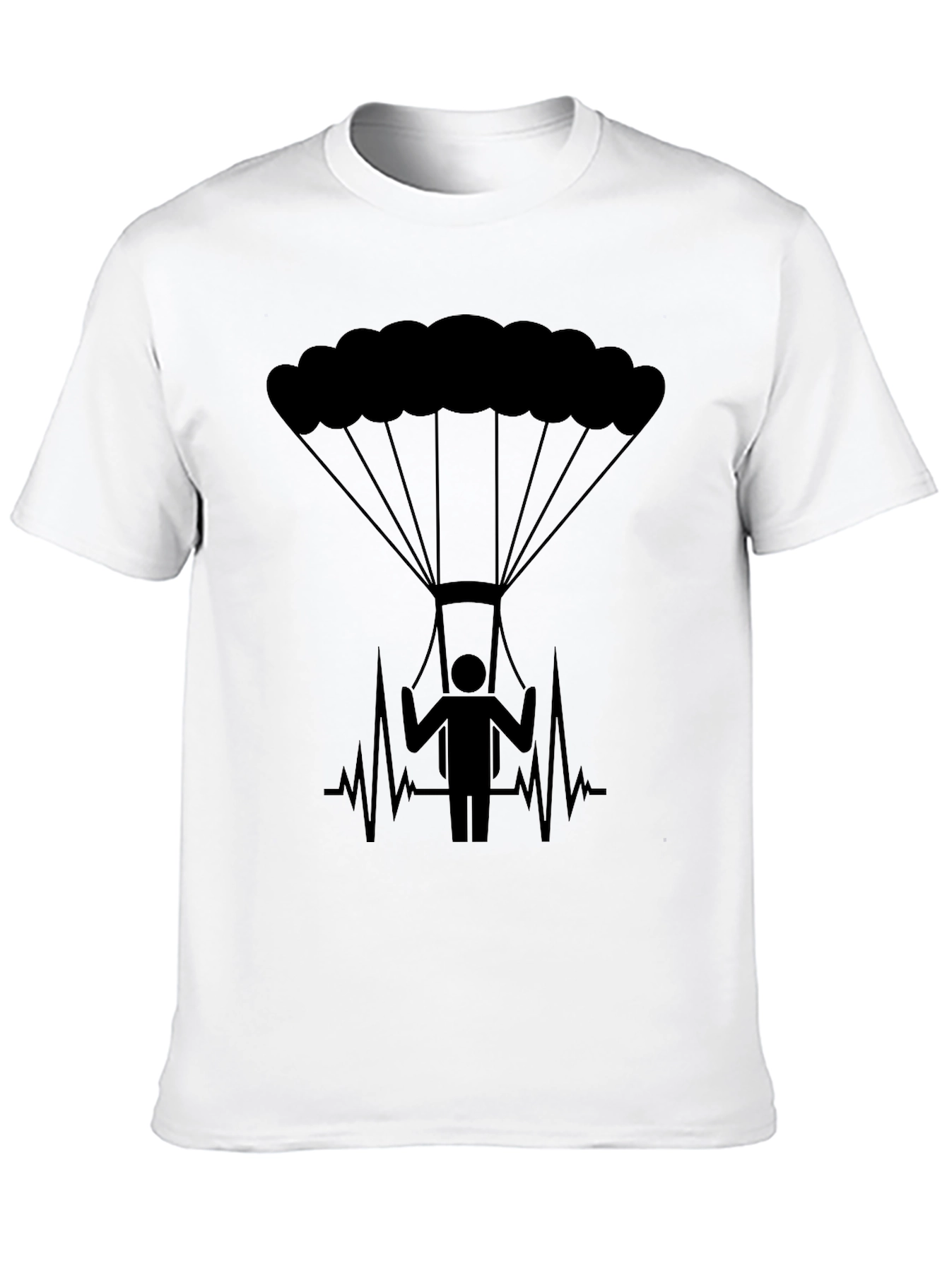 Parachute Heartbeat T-Shirt - Skydiving Thrill