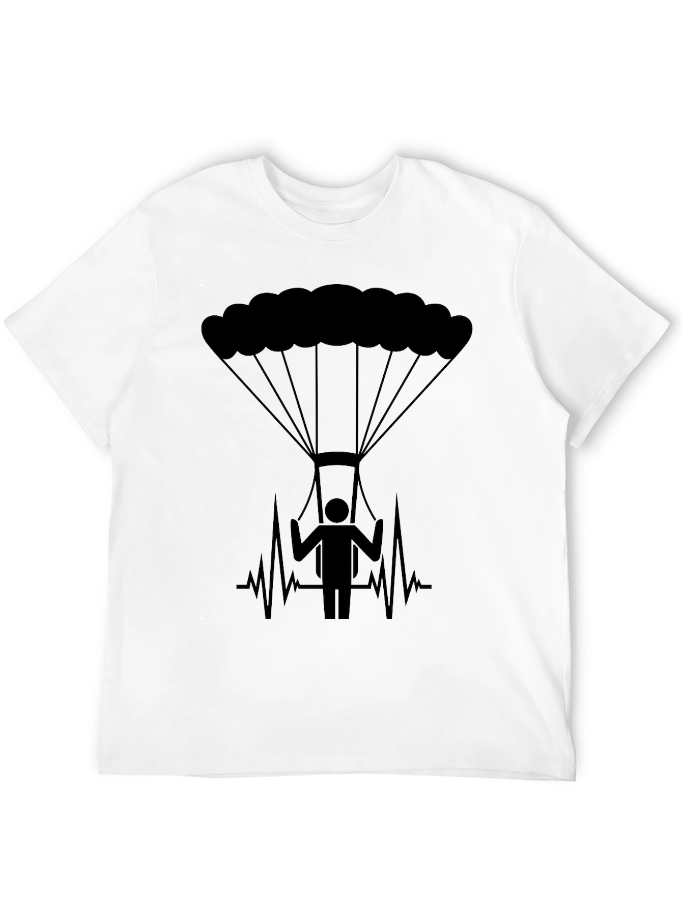 Parachute Heartbeat T-Shirt - Skydiving Thrill