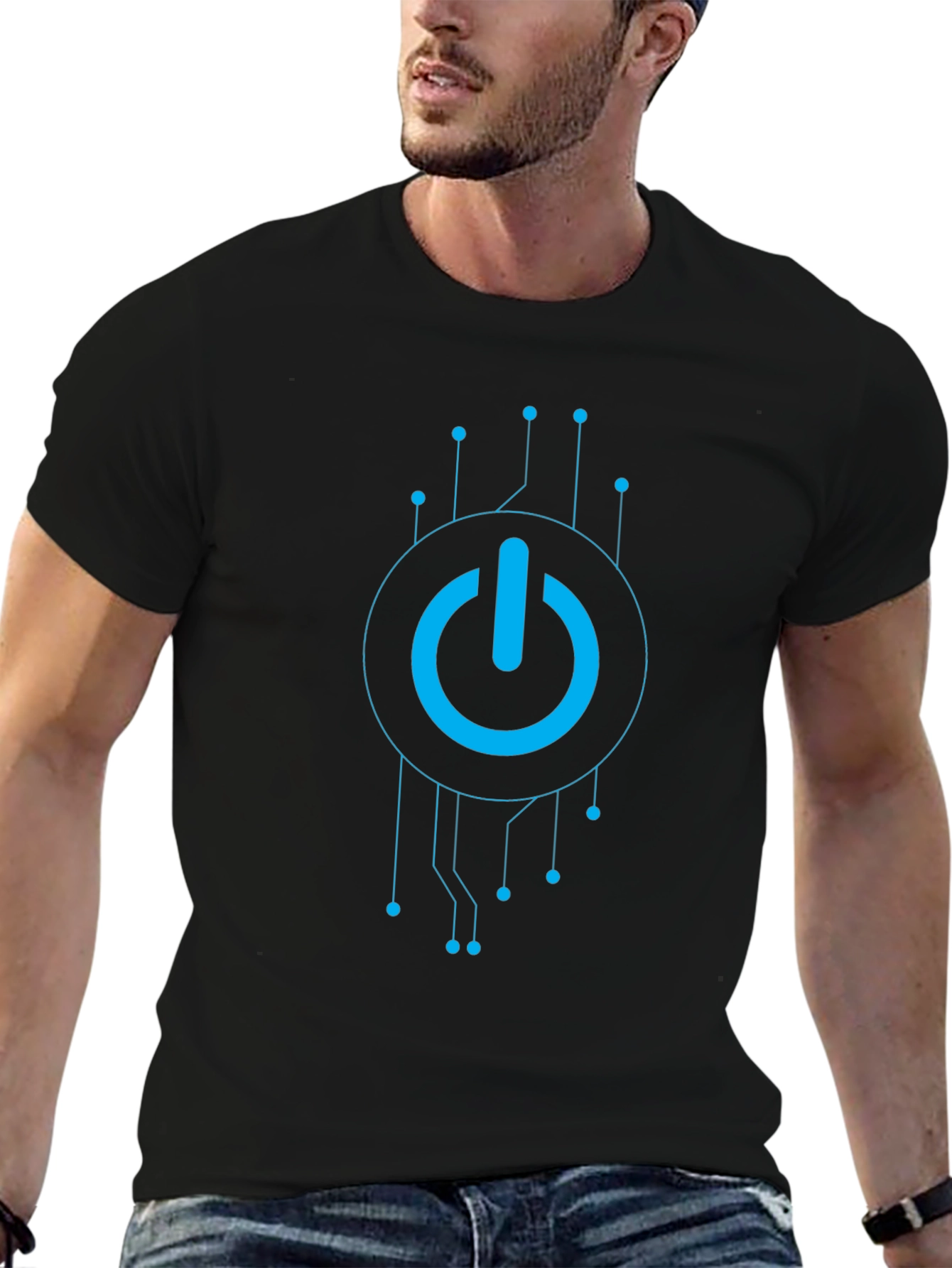 Tech Power On Black T-Shirt