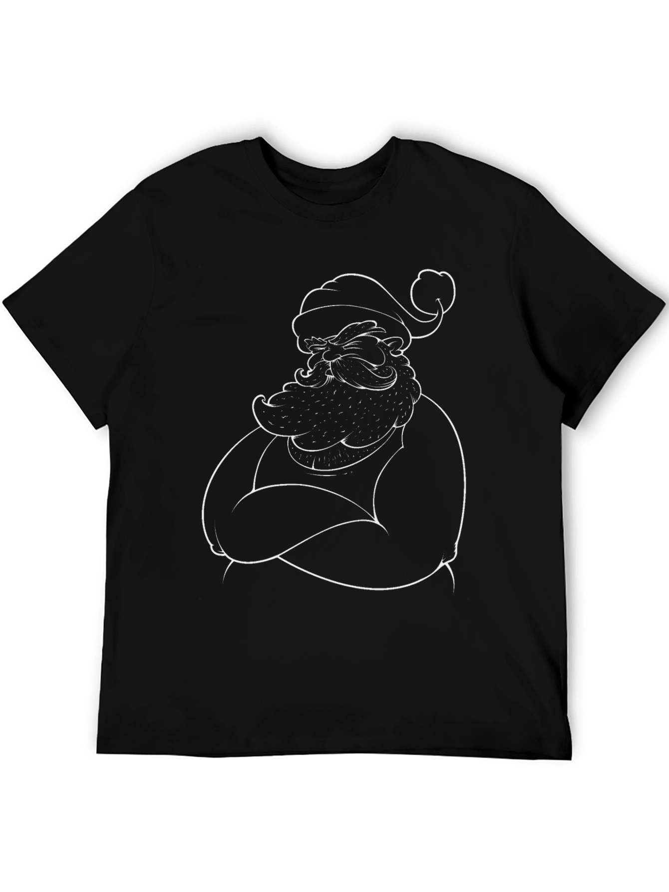 Grumpy Santa Graphic Tee - Black