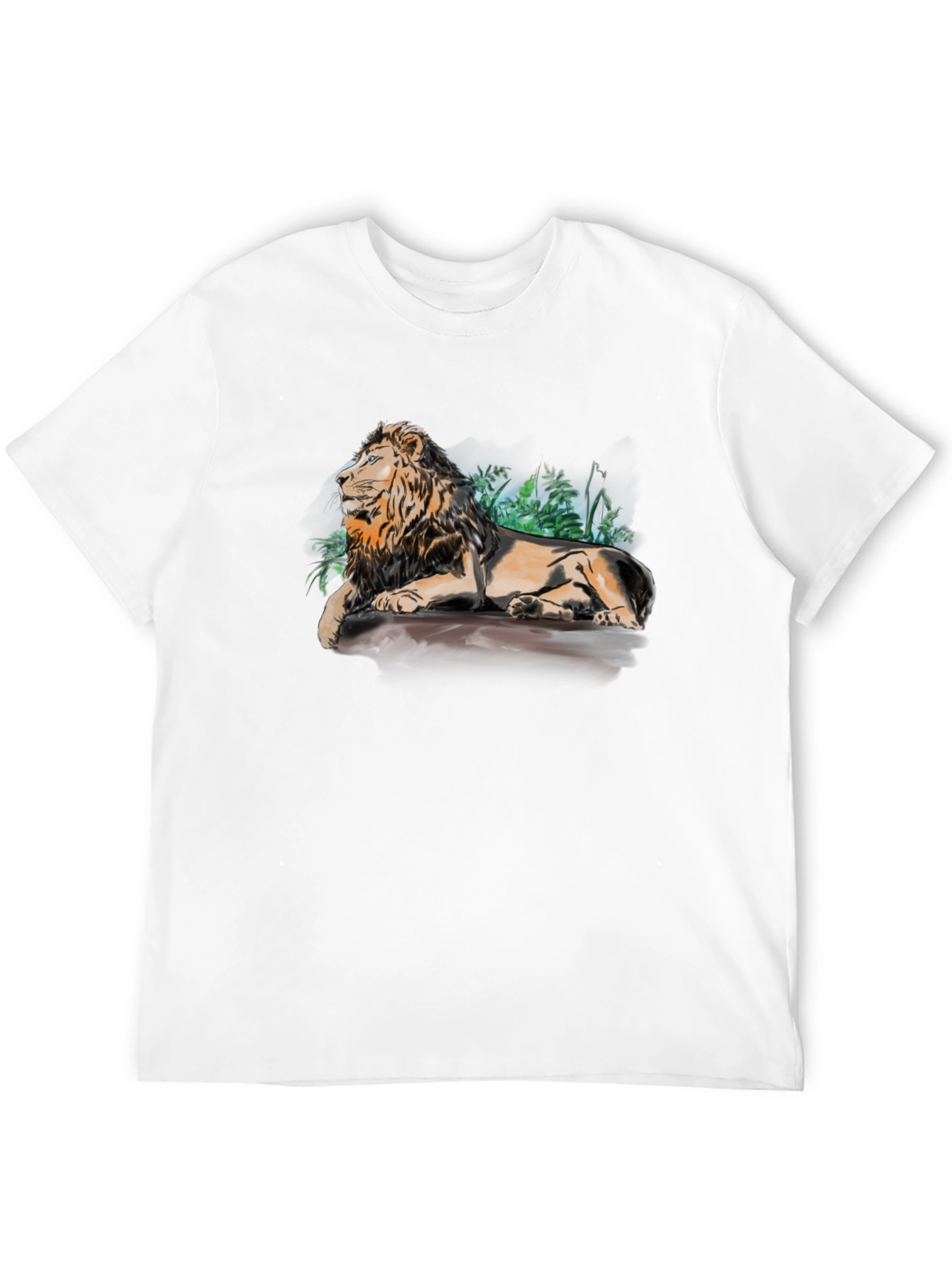 Lion Graphic Print T-Shirt - Relaxed Fit