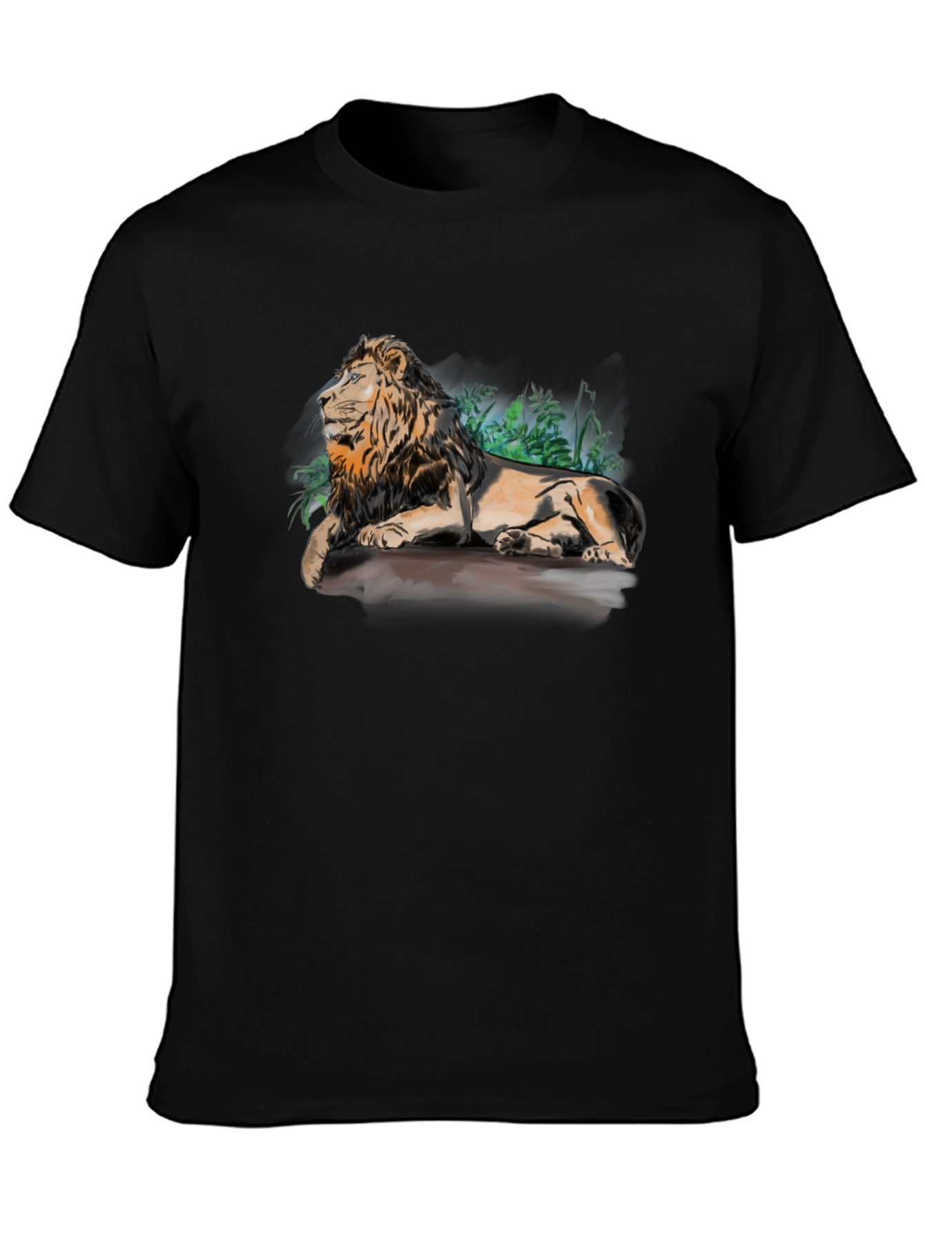 Lion Graphic Print T-Shirt - Relaxed Fit