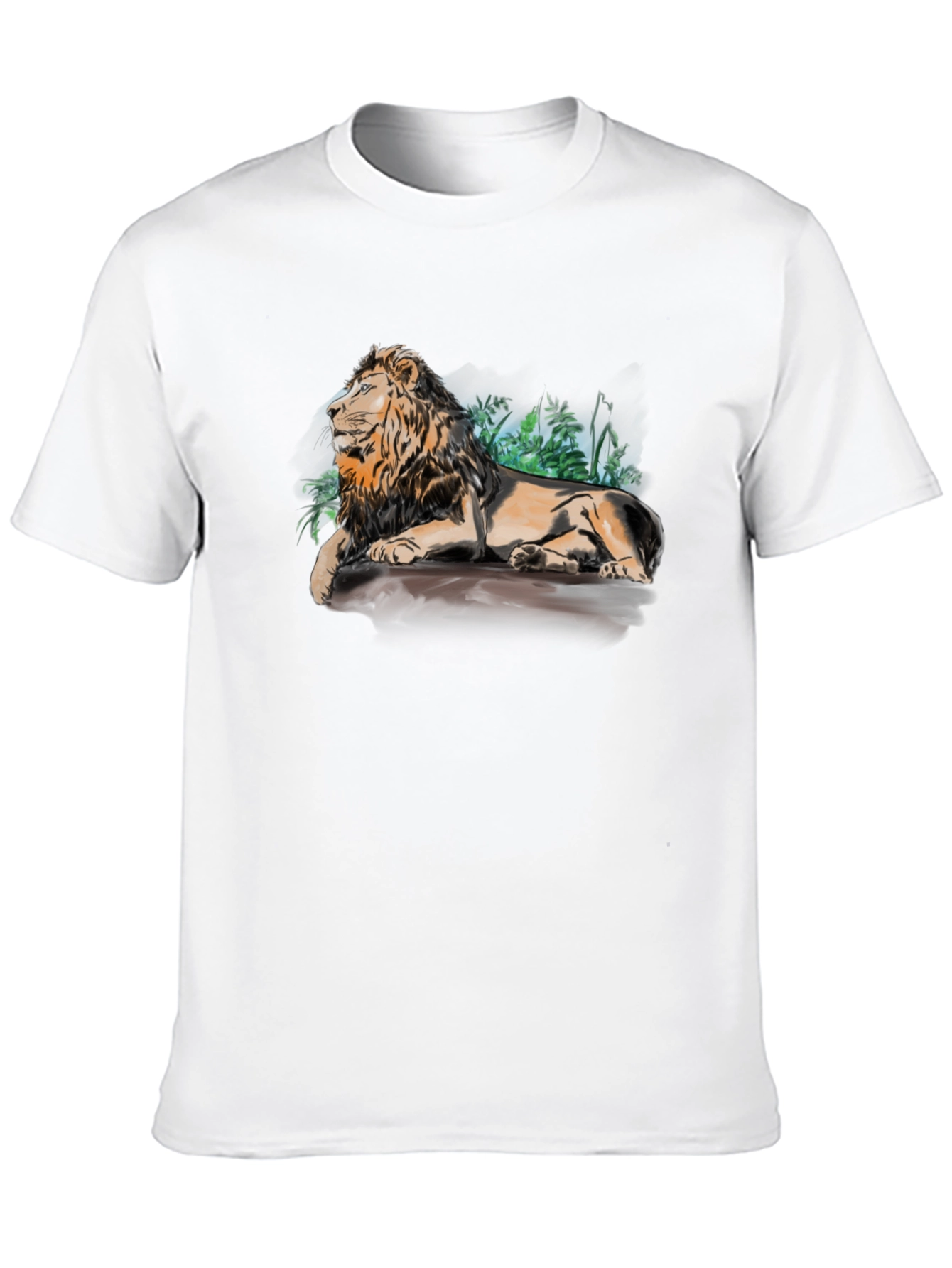Lion Graphic Print T-Shirt - Relaxed Fit