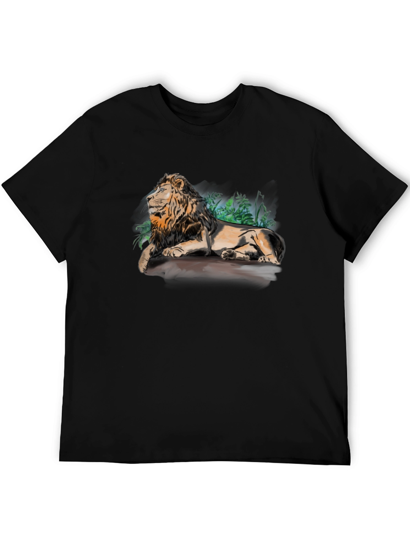 Lion Graphic Print T-Shirt - Relaxed Fit