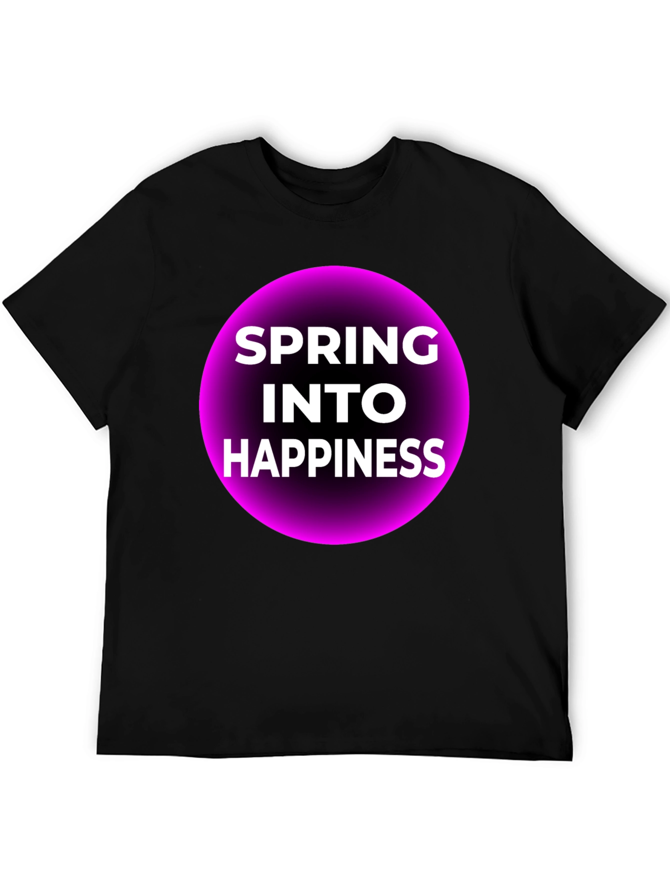 Spring Into Happiness Graphic Tee - Black