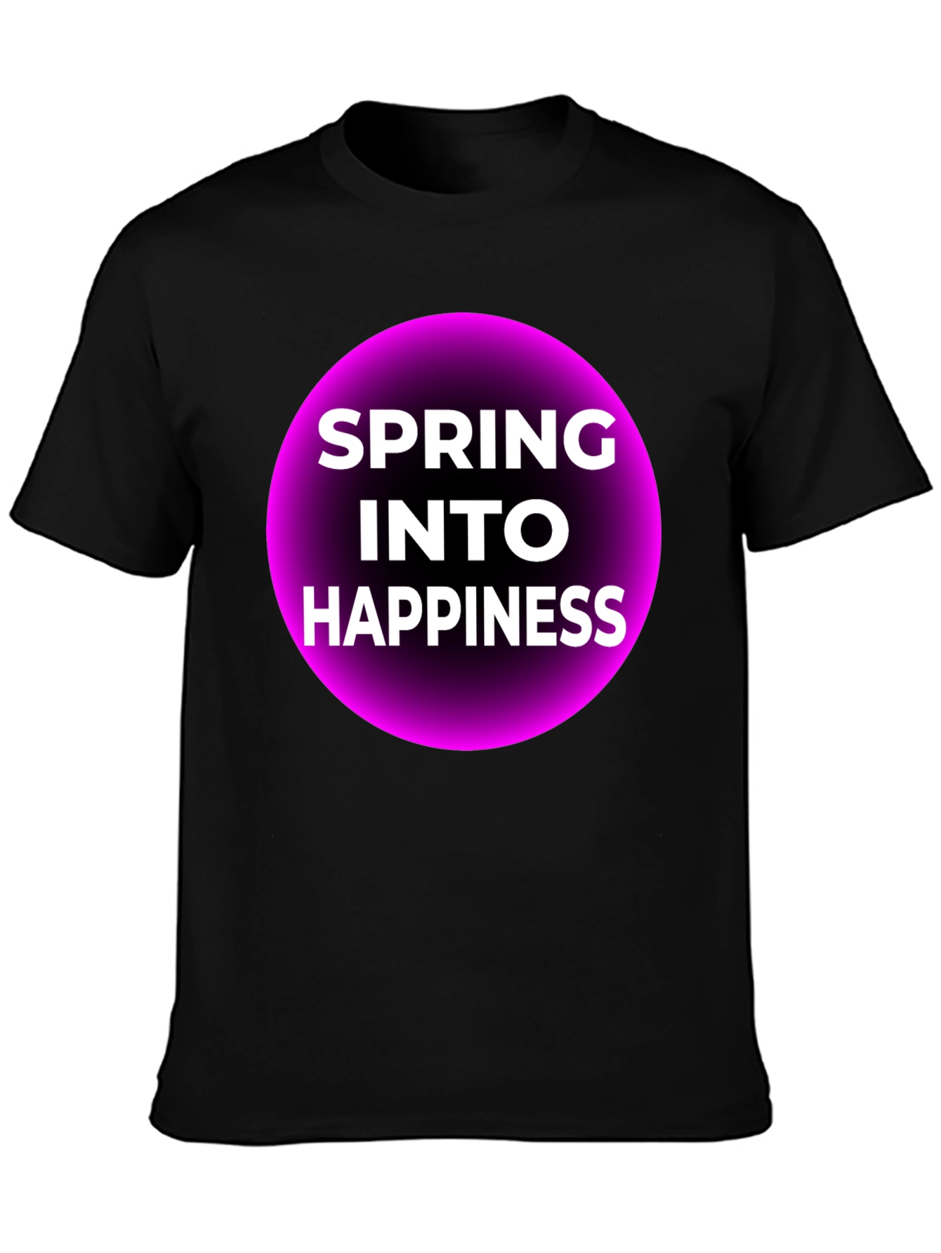 Spring Into Happiness Graphic Tee - Black