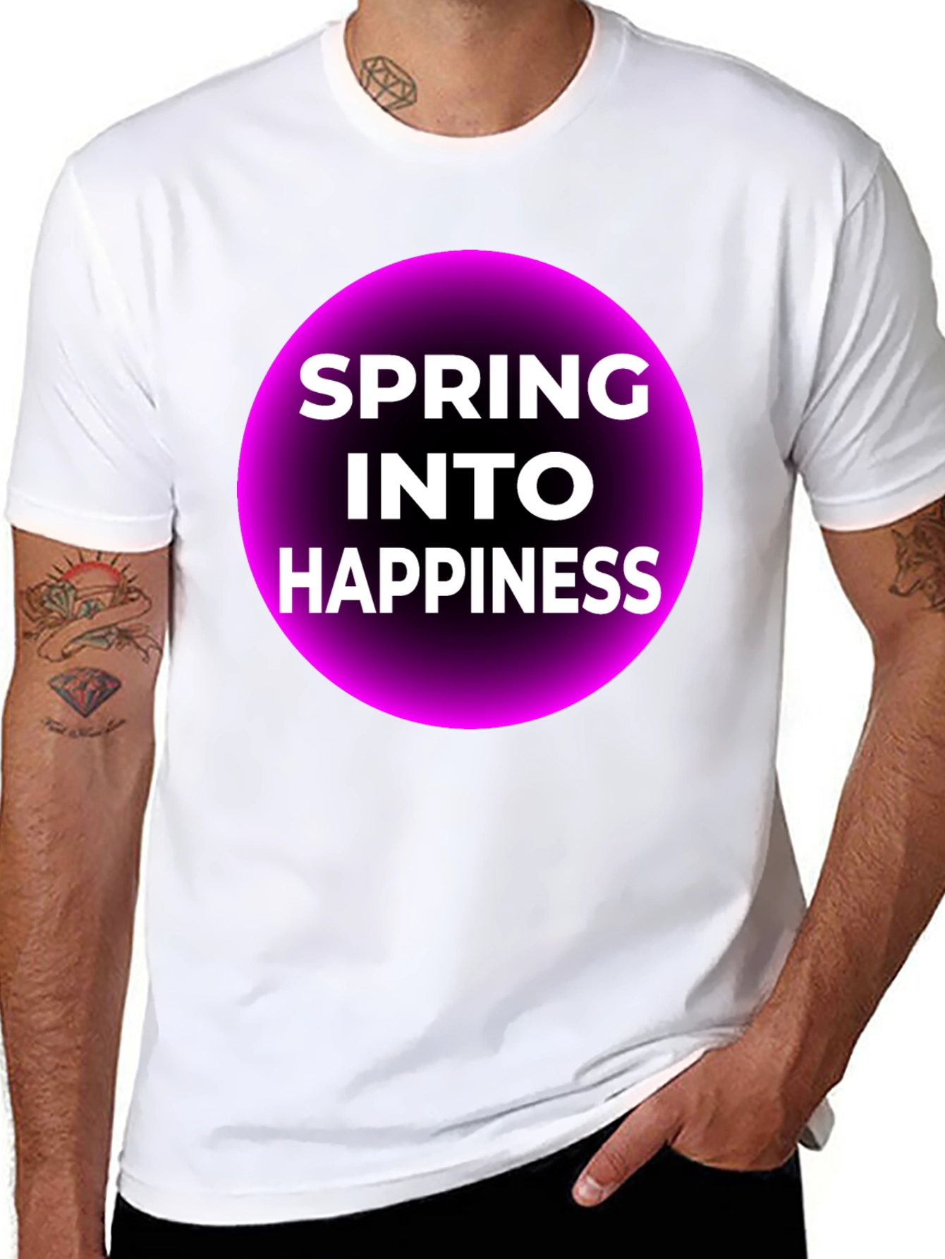 Spring Into Happiness Graphic Tee - Black