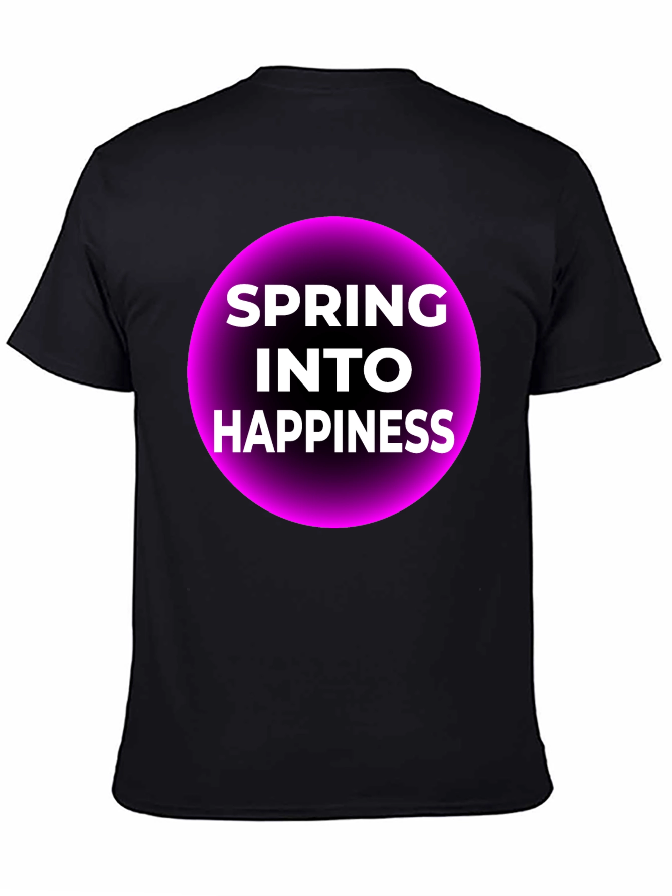 Spring Into Happiness Graphic Tee - Black