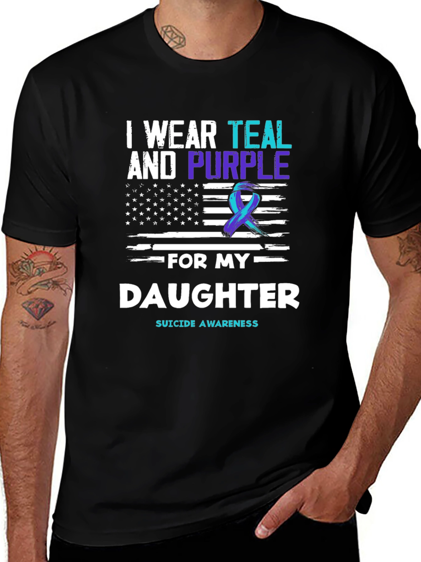Teal and Purple Daughter Suicide Awareness T-Shirt