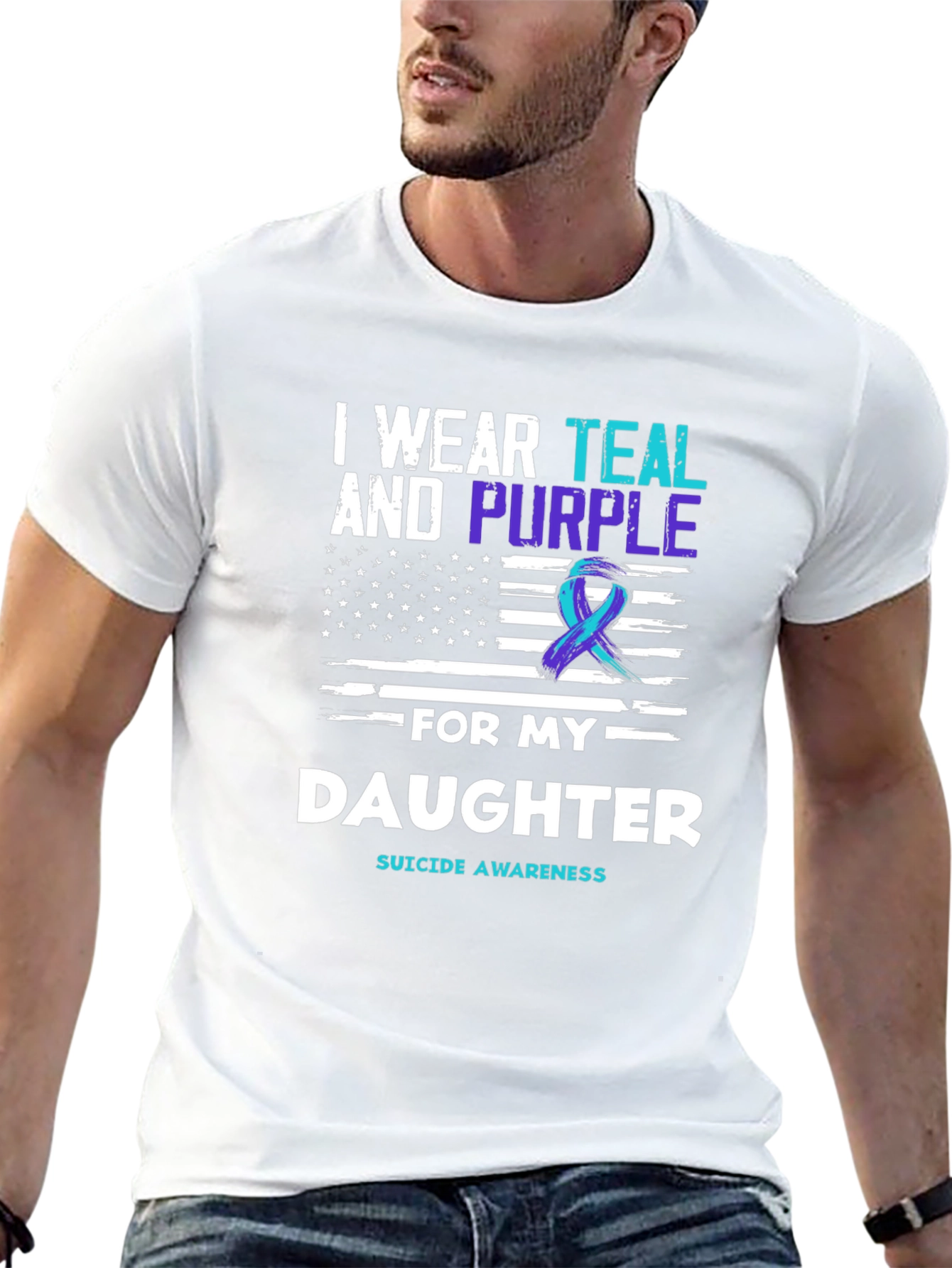 Teal and Purple Daughter Suicide Awareness T-Shirt