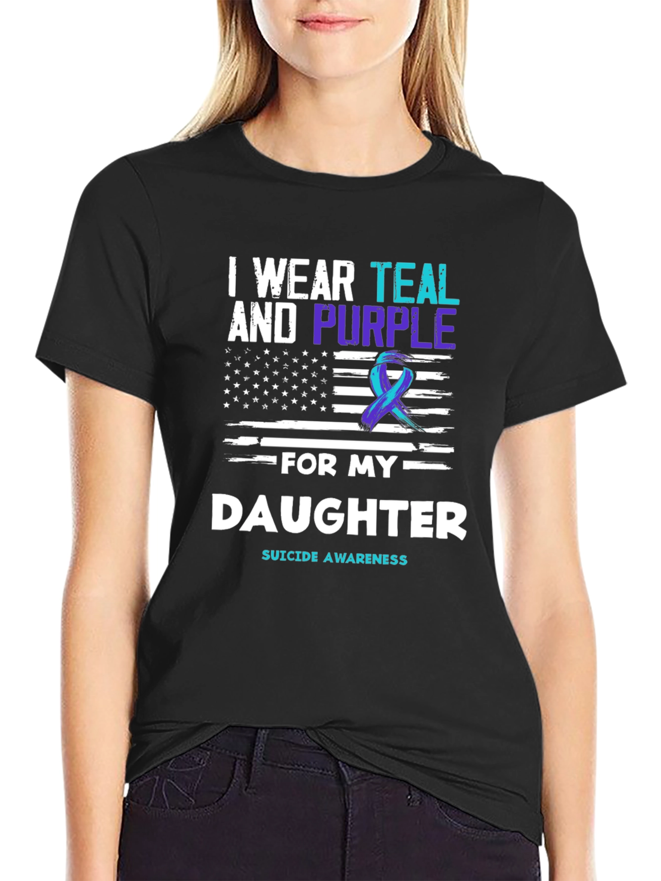 Teal and Purple Daughter Suicide Awareness T-Shirt