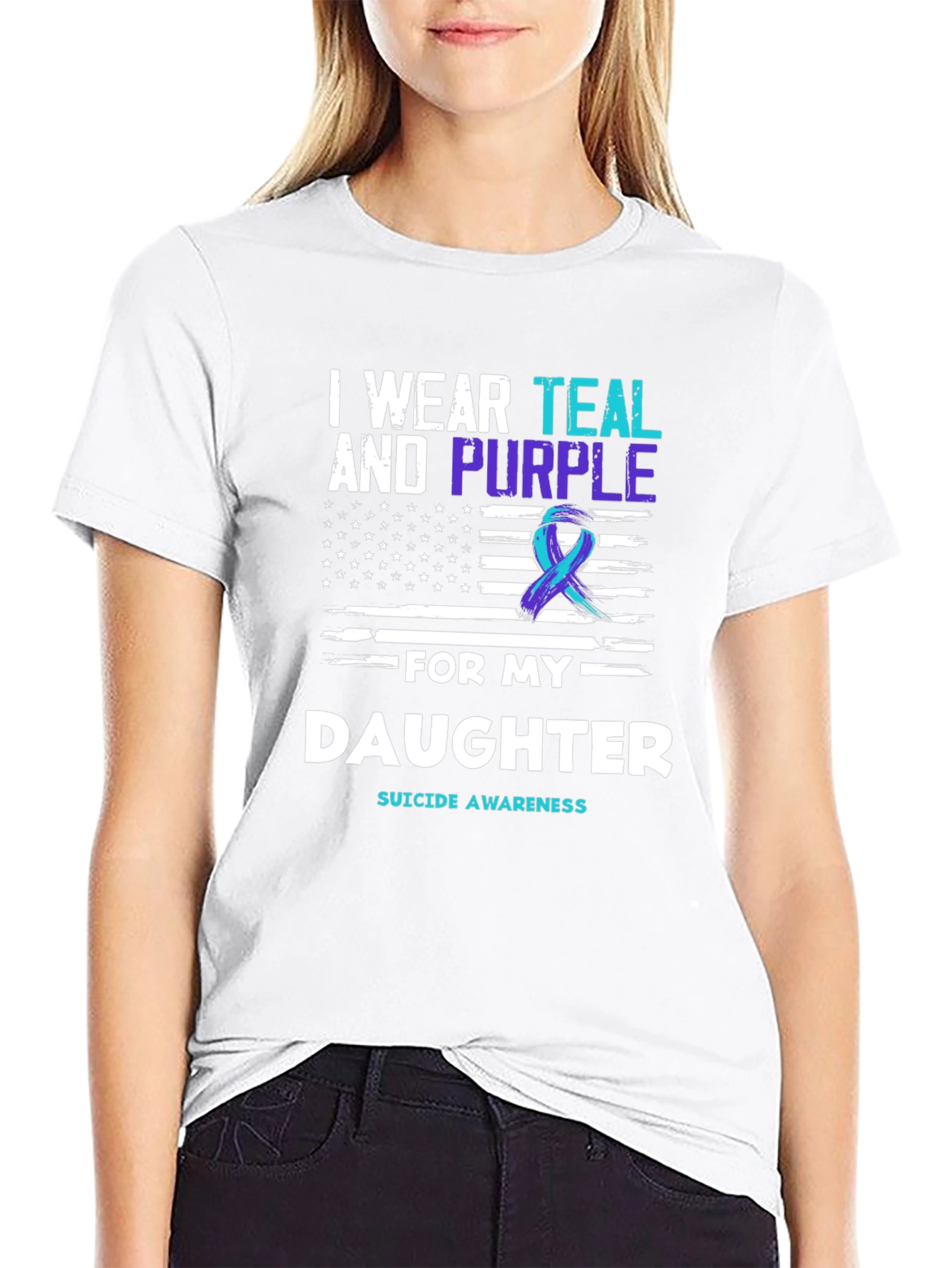 Teal and Purple Daughter Suicide Awareness T-Shirt