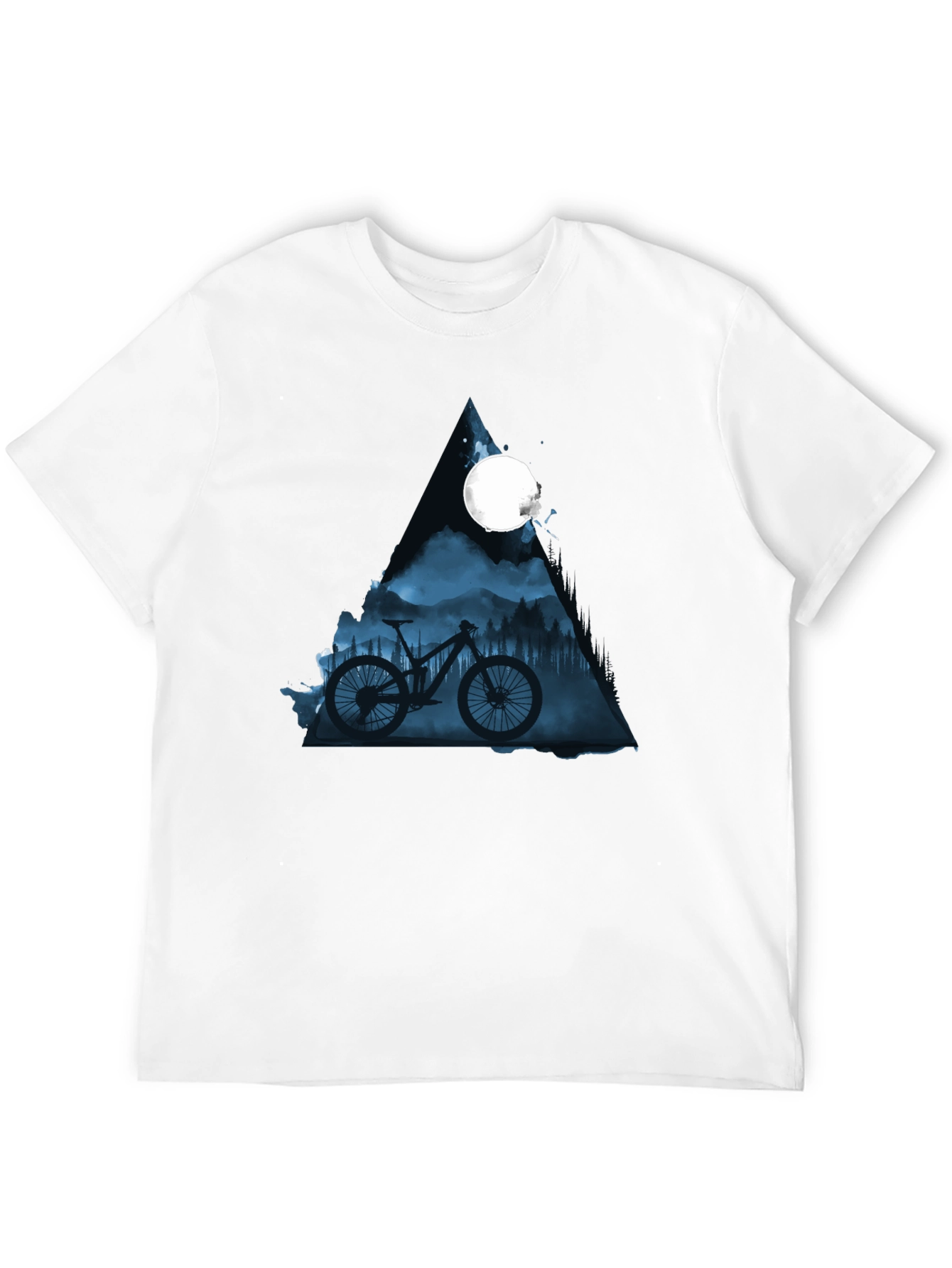 Mountain Bike Moon Graphic Tee - Stylish Black T-Shirt