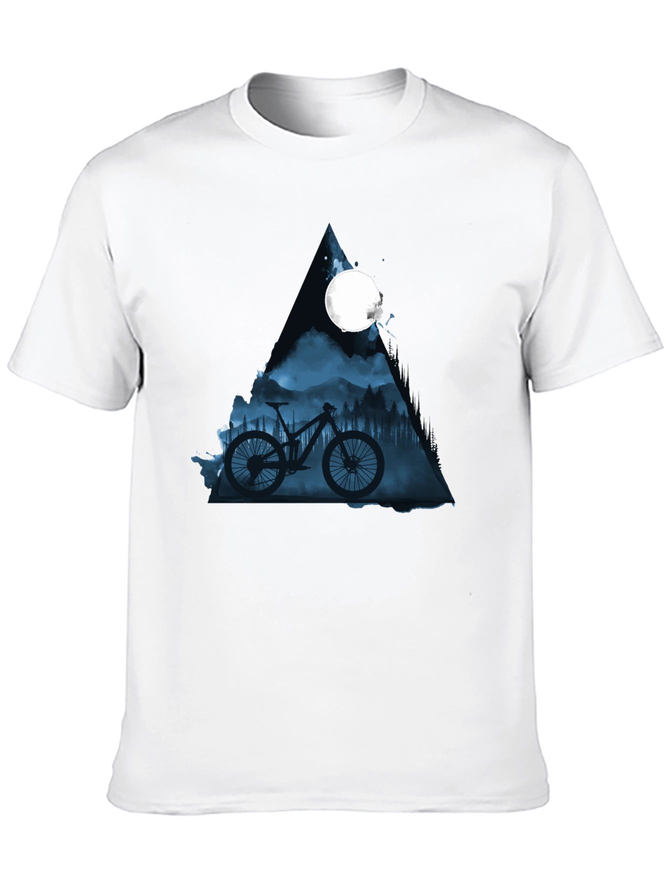 Mountain Bike Moon Graphic Tee - Stylish Black T-Shirt