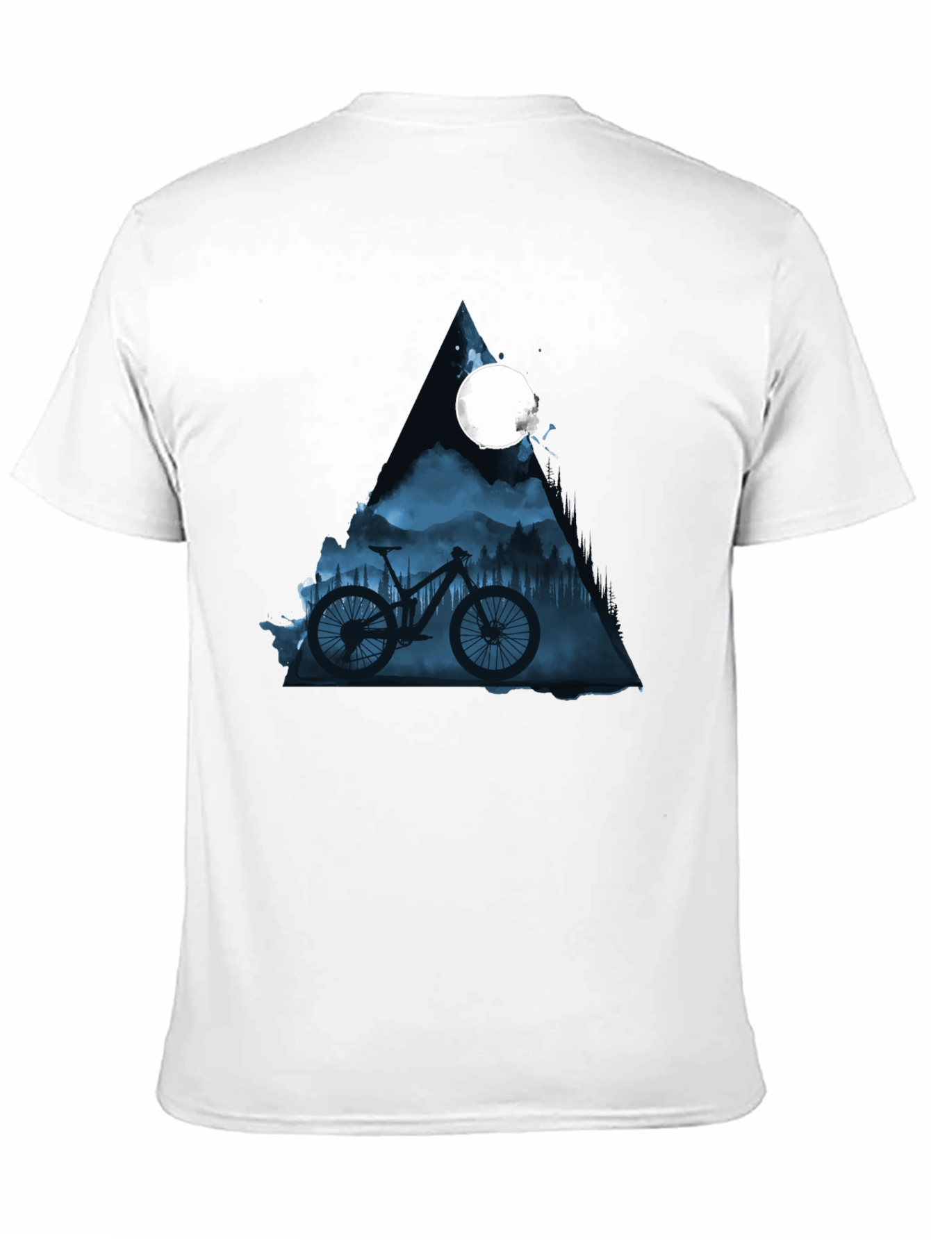 Mountain Bike Moon Graphic Tee - Stylish Black T-Shirt