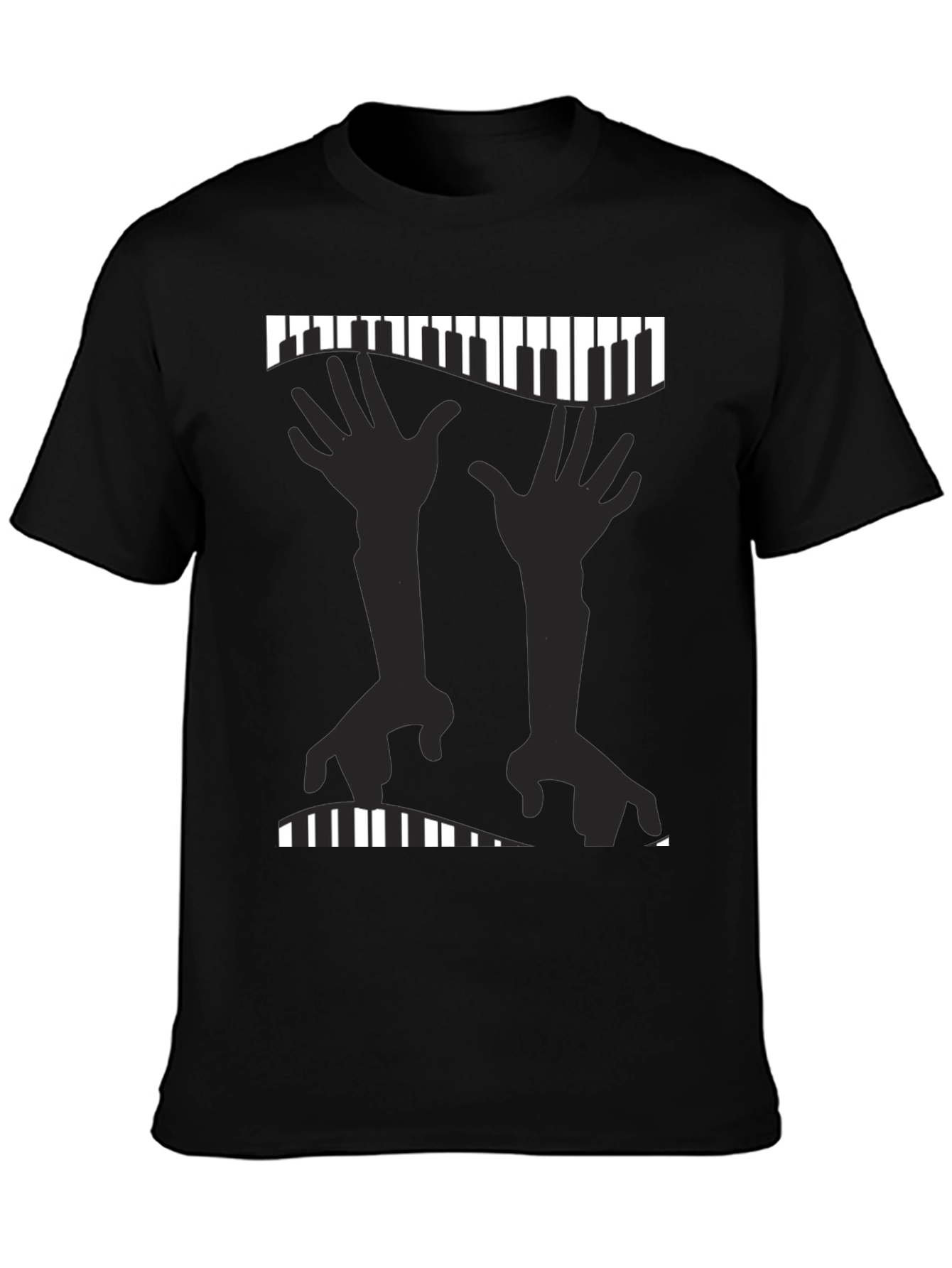 Piano Hands Graphic Tee - Music Lovers T-Shirt