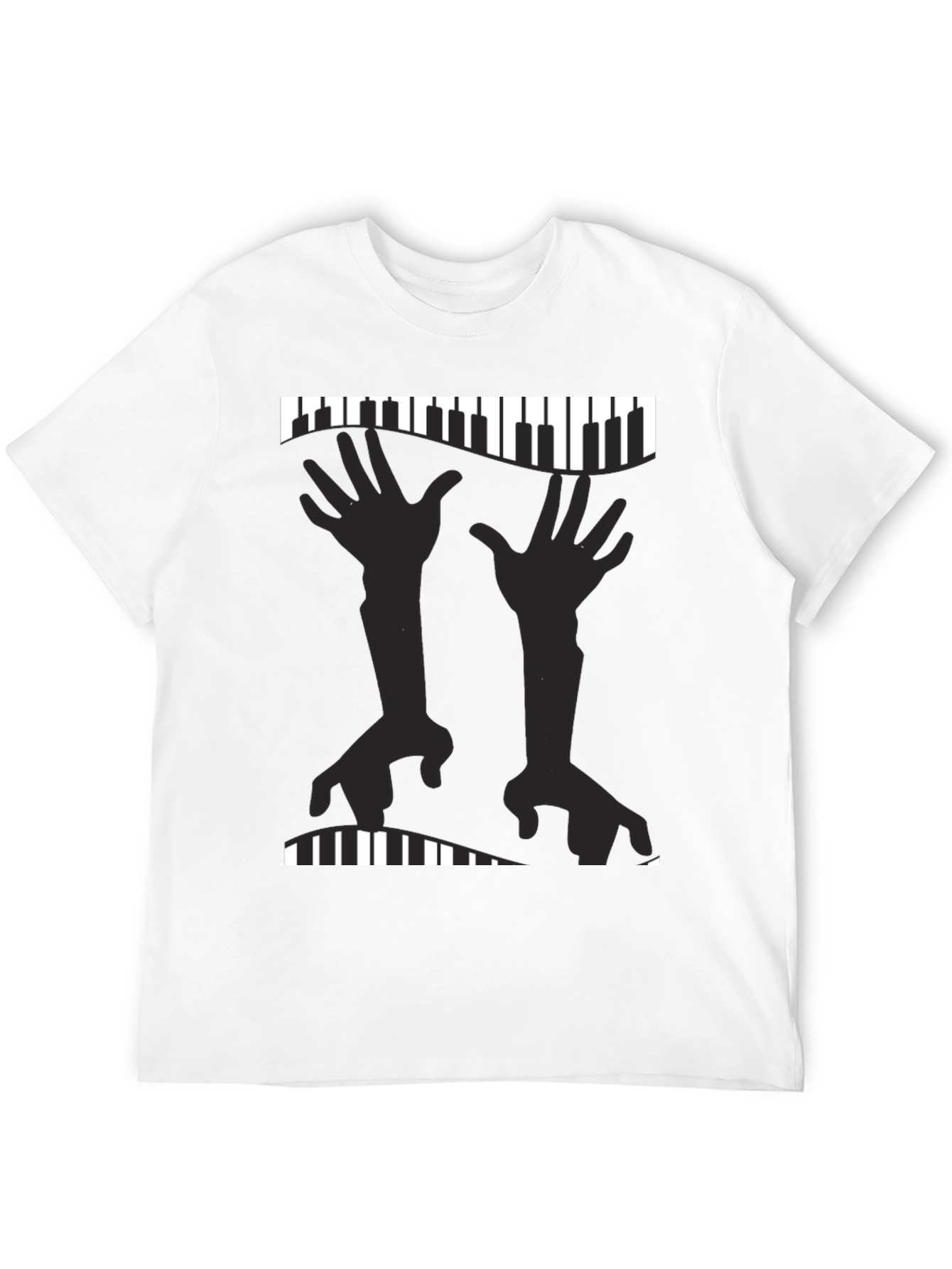Piano Hands Graphic Tee - Music Lovers T-Shirt