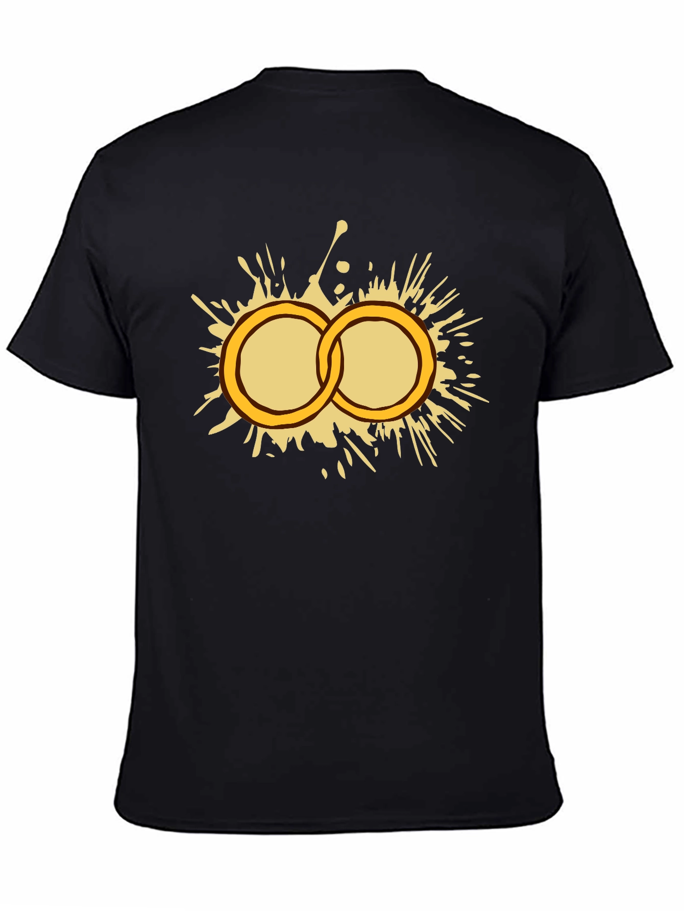 Gold Rings Graphic Tee - Stylish Black T-Shirt