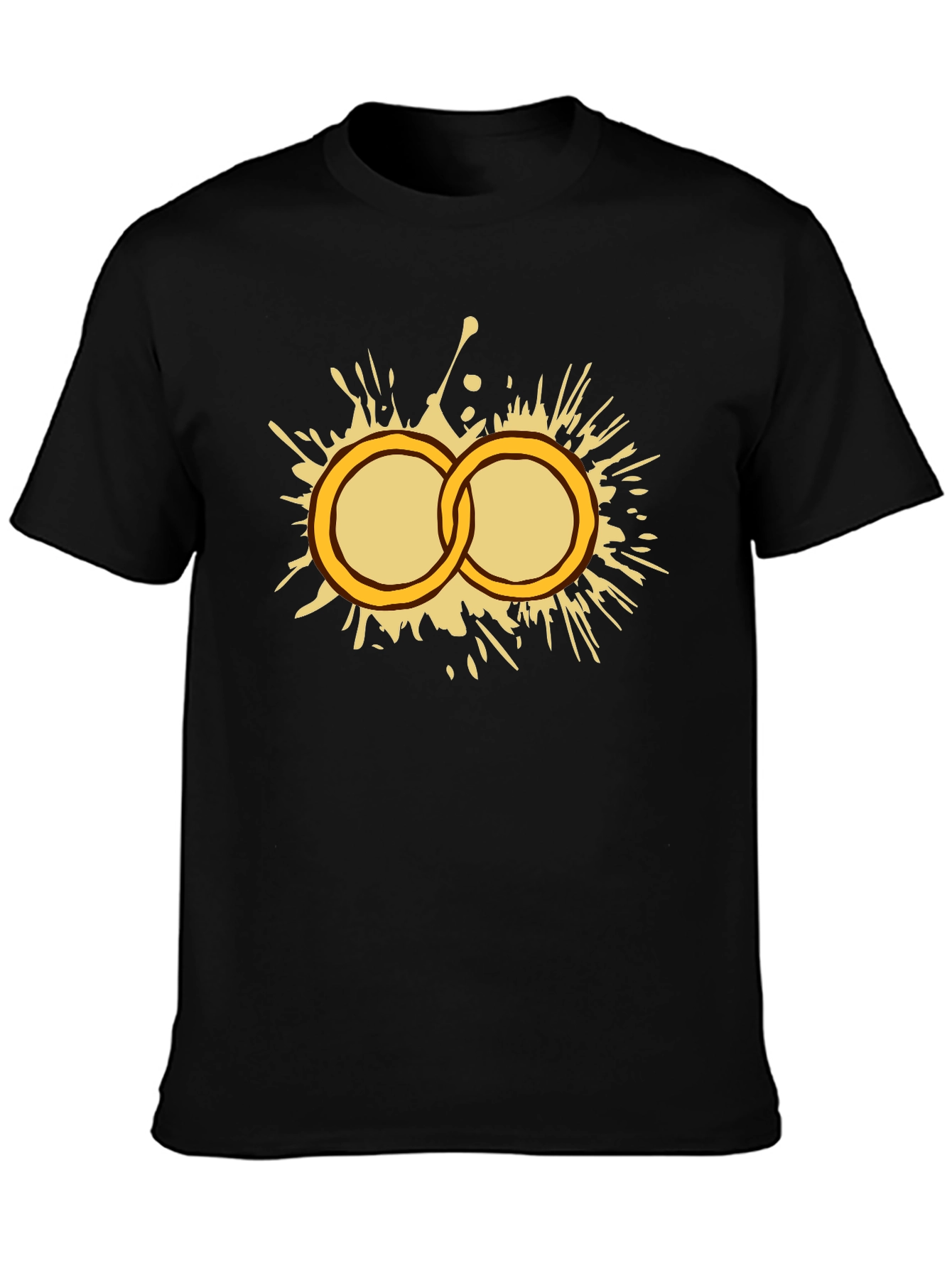 Gold Rings Graphic Tee - Stylish Black T-Shirt
