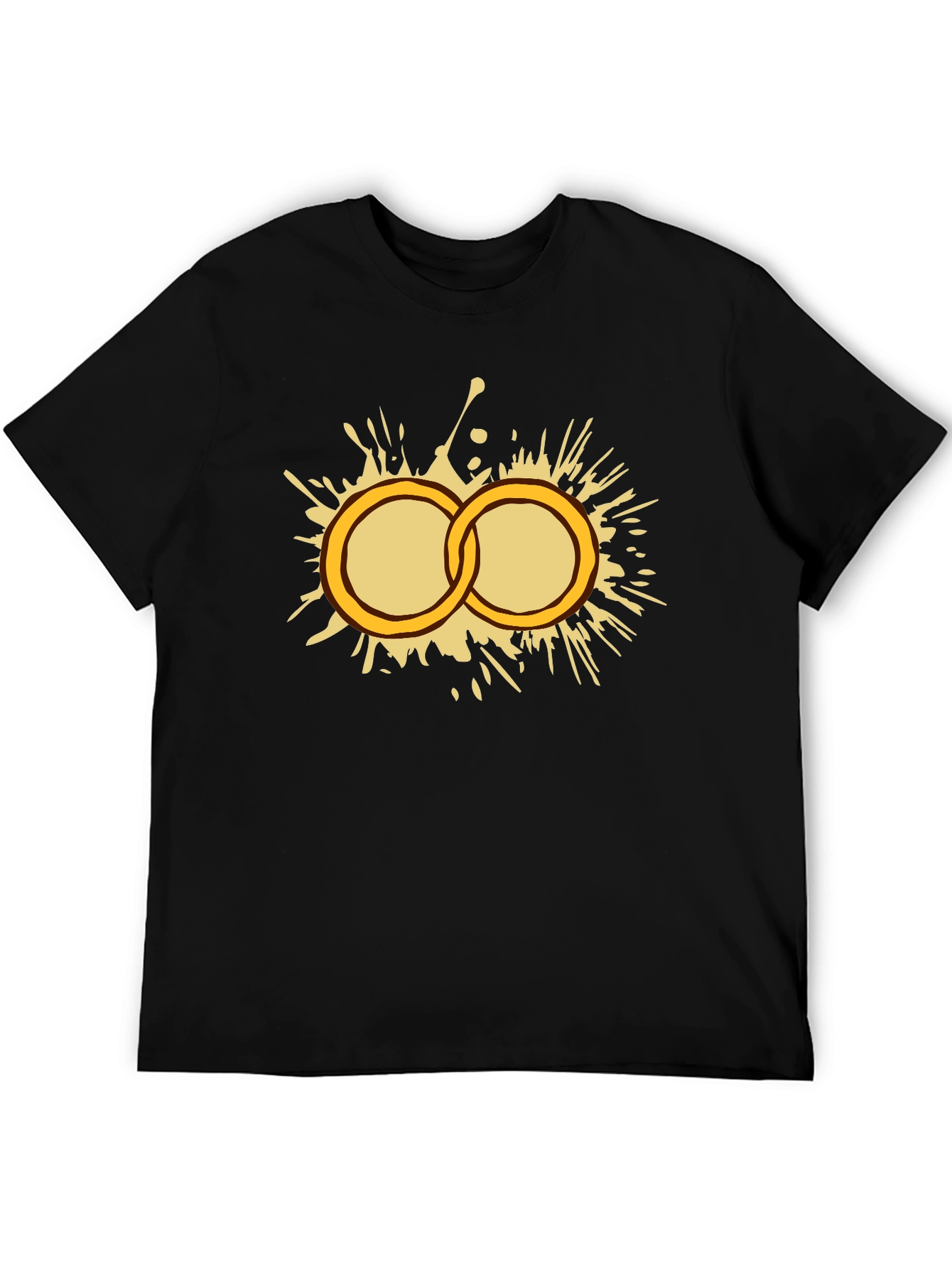 Gold Rings Graphic Tee - Stylish Black T-Shirt