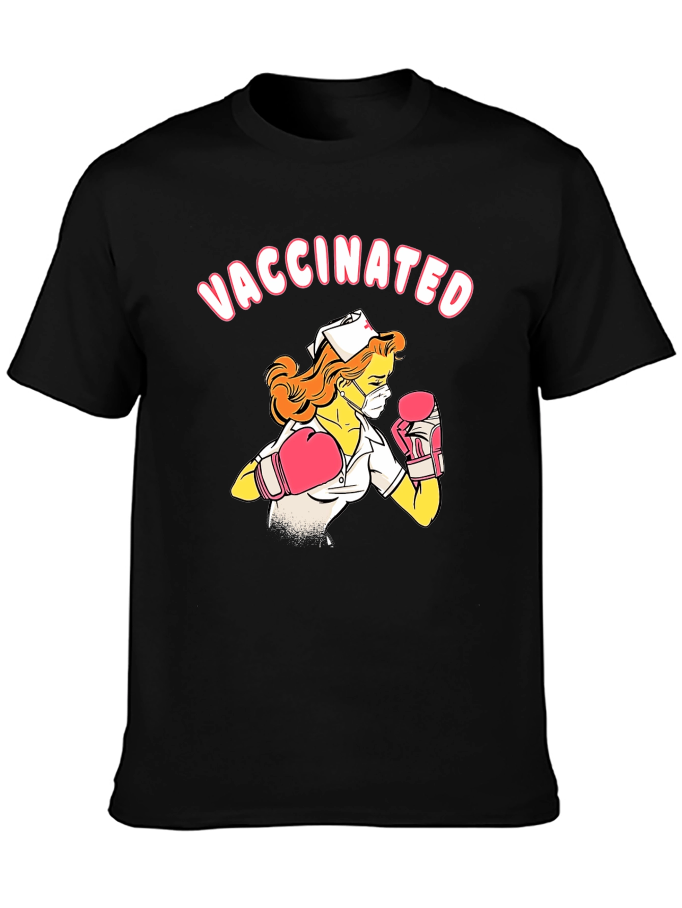 Vaccinated Nurse Boxing Graphic T-Shirt