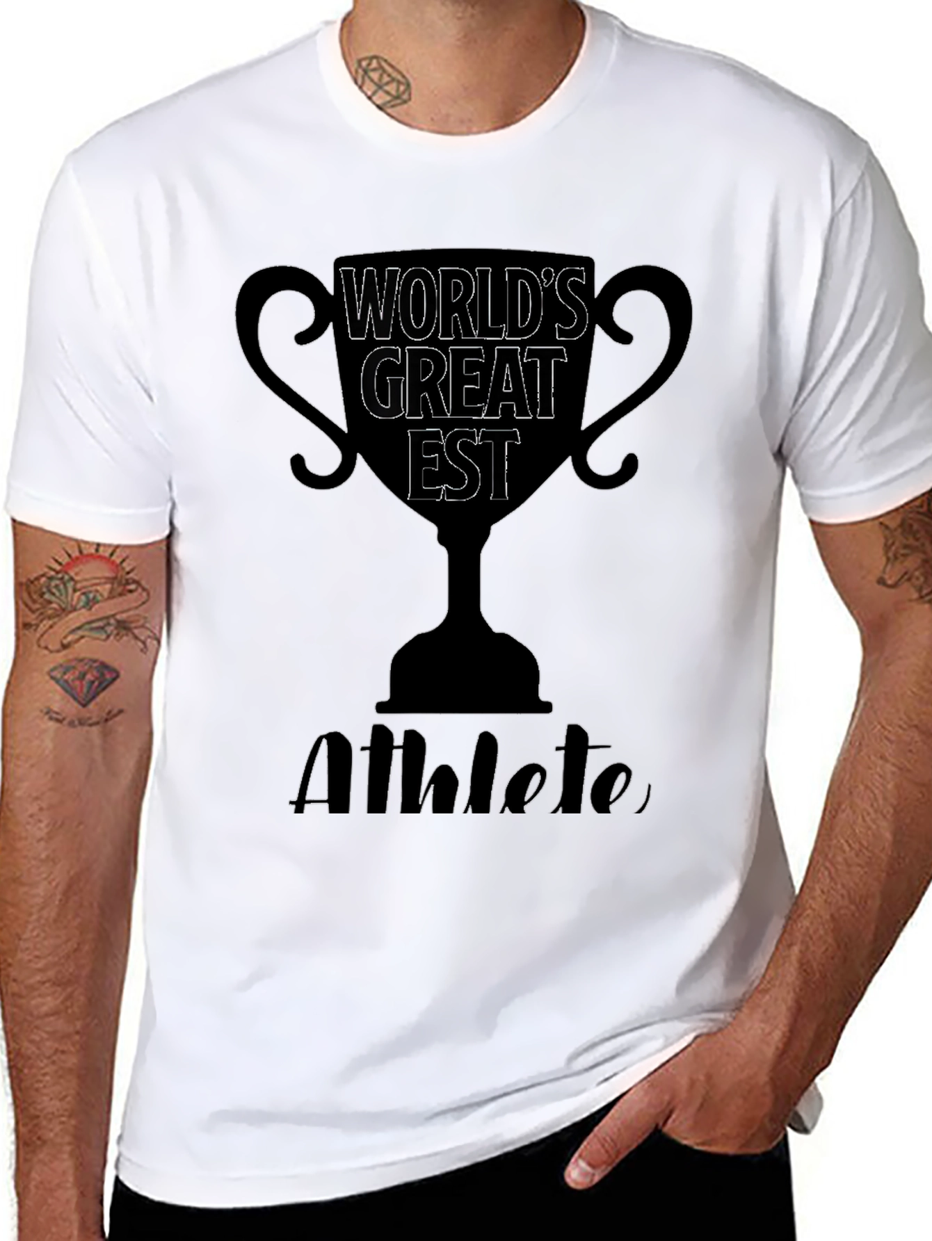 Worlds Greatest Athlete Black Graphic T-Shirt