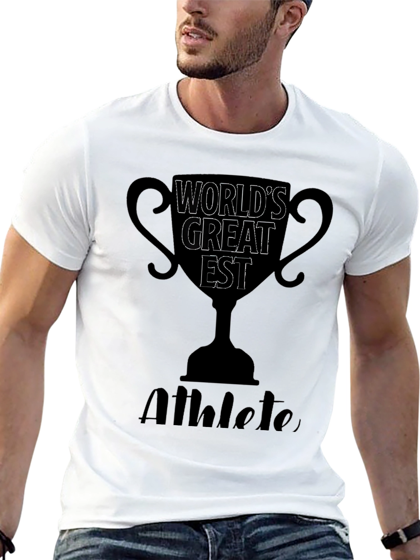Worlds Greatest Athlete Black Graphic T-Shirt