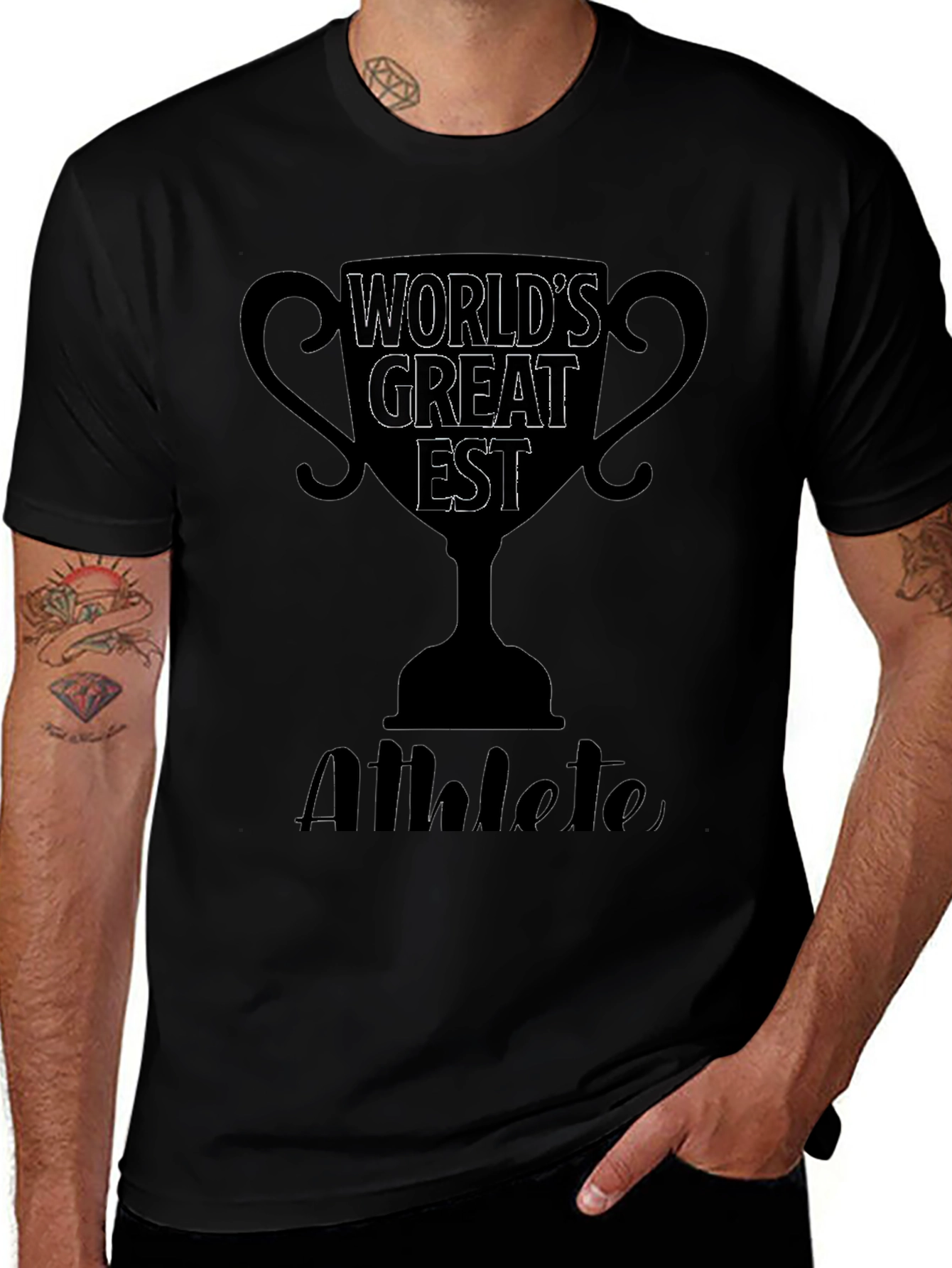 Worlds Greatest Athlete Black Graphic T-Shirt