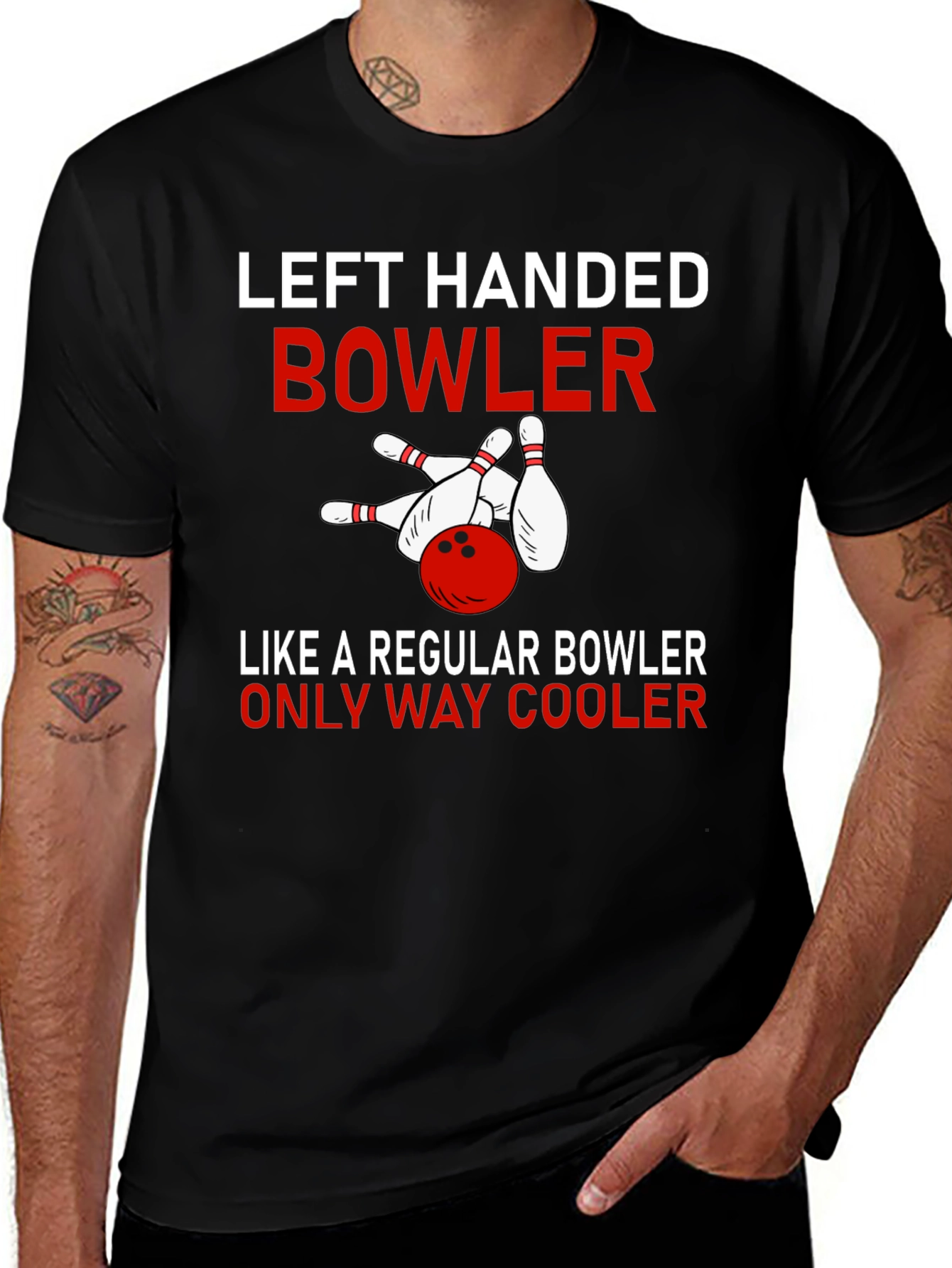 Left Handed Bowler T-Shirt - Cool Bowling Apparel
