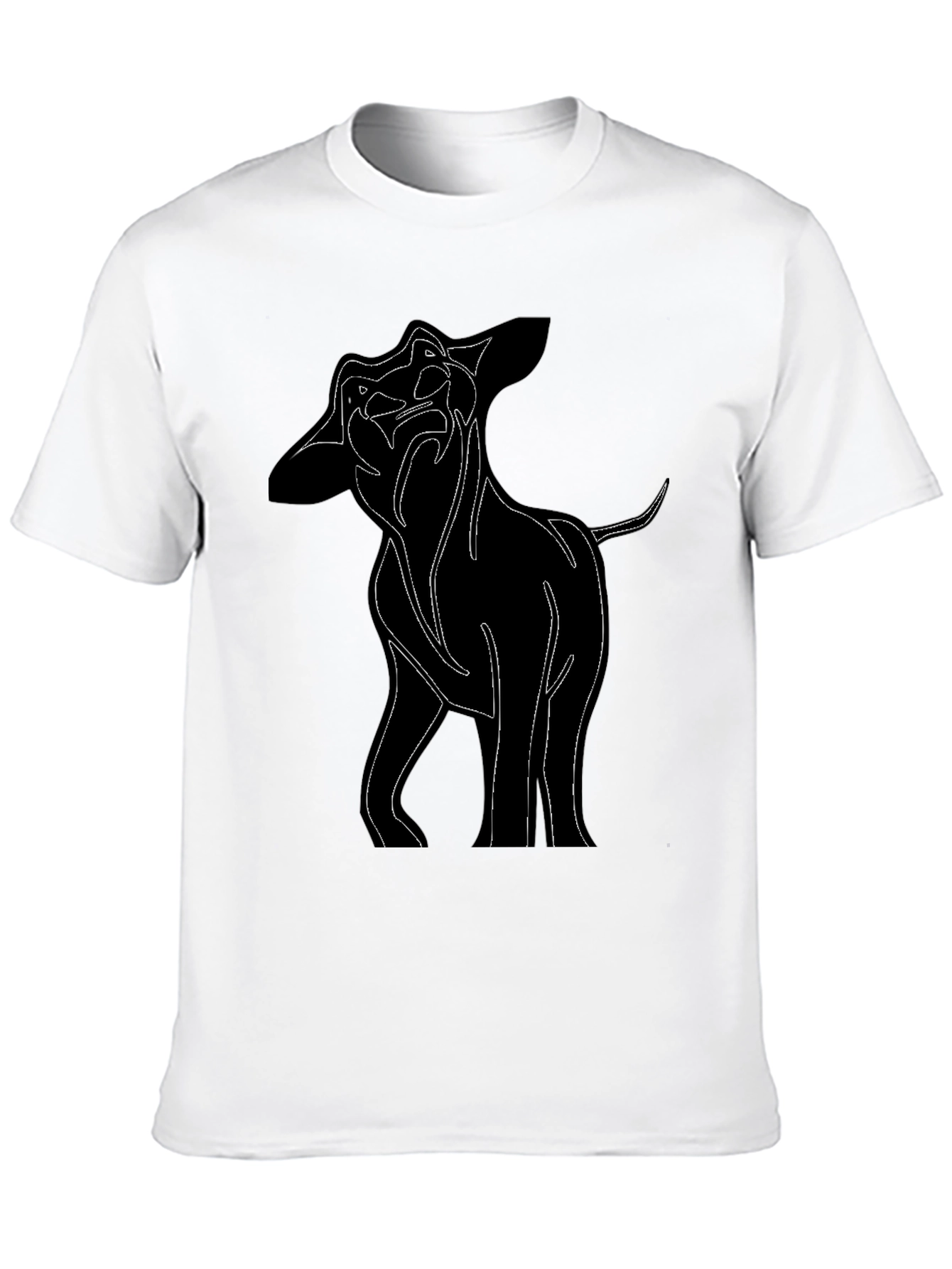 Dog Outline Graphic Black T-Shirt
