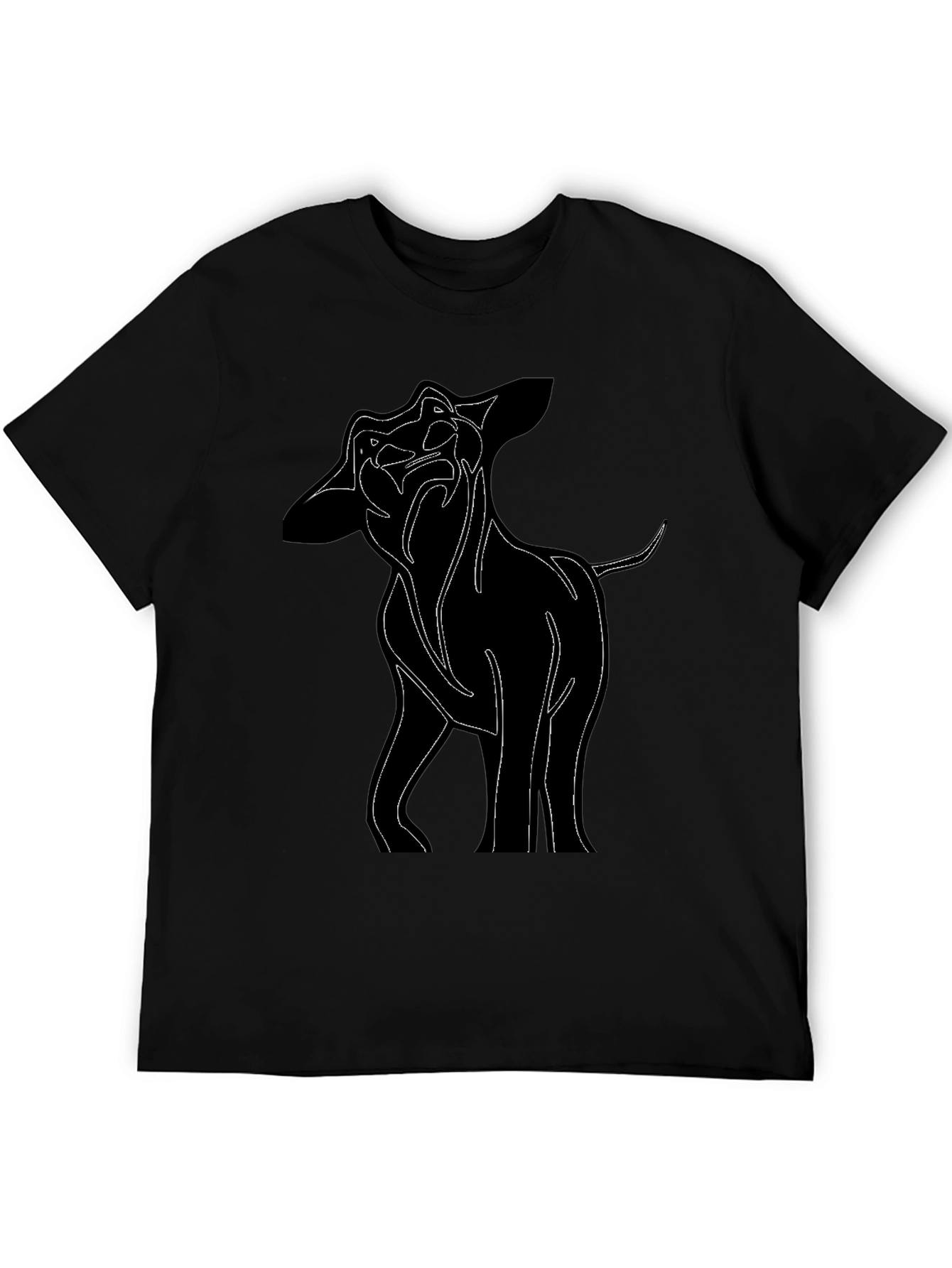 Dog Outline Graphic Black T-Shirt