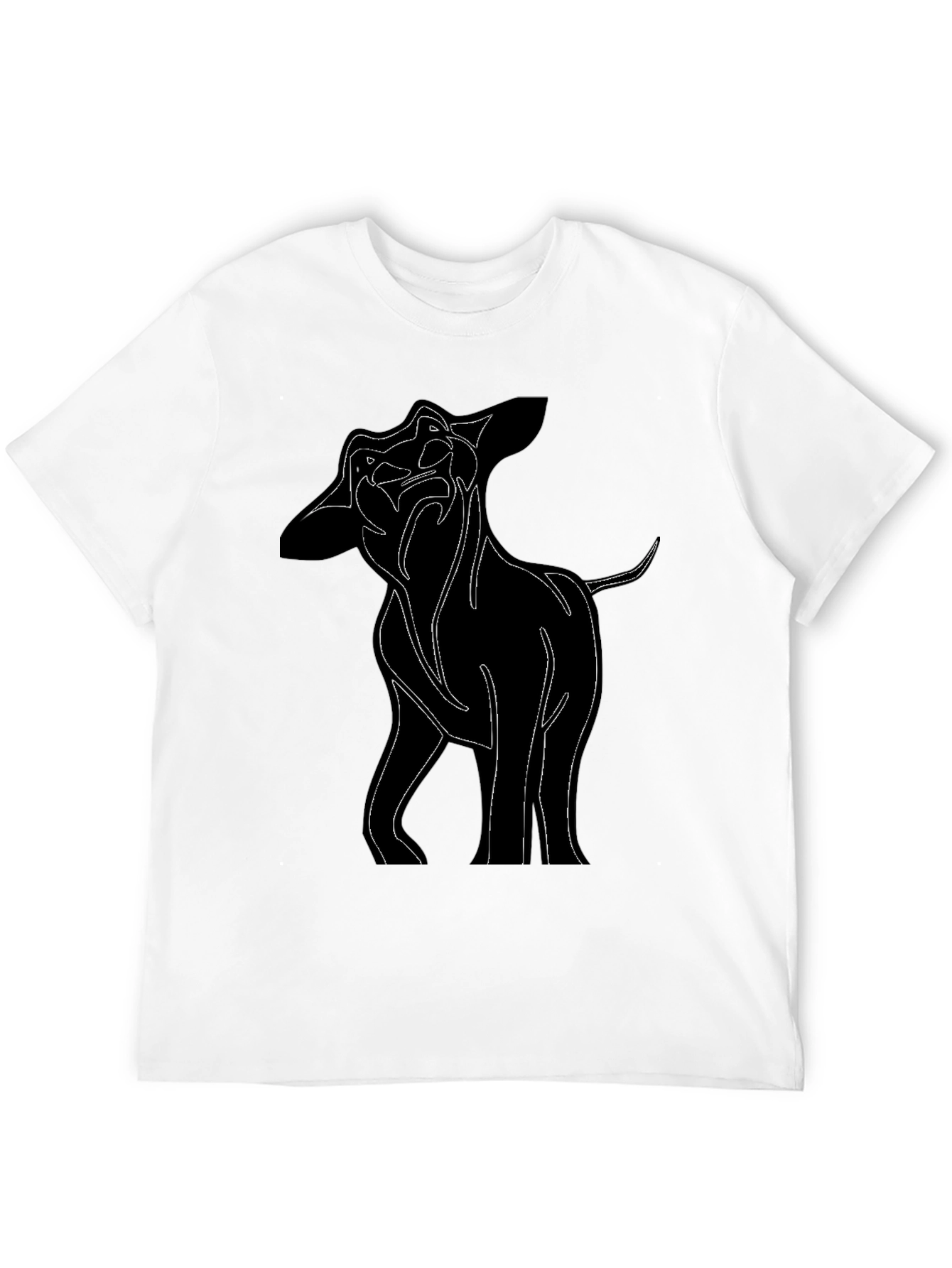 Dog Outline Graphic Black T-Shirt