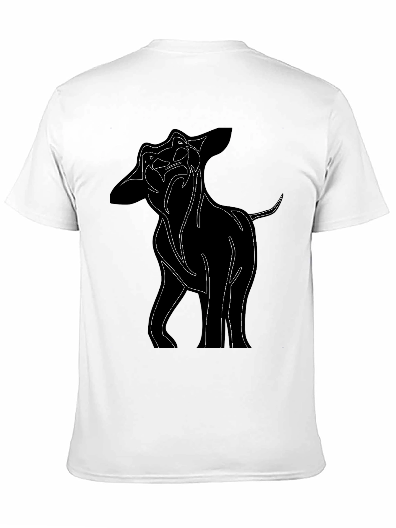Dog Outline Graphic Black T-Shirt