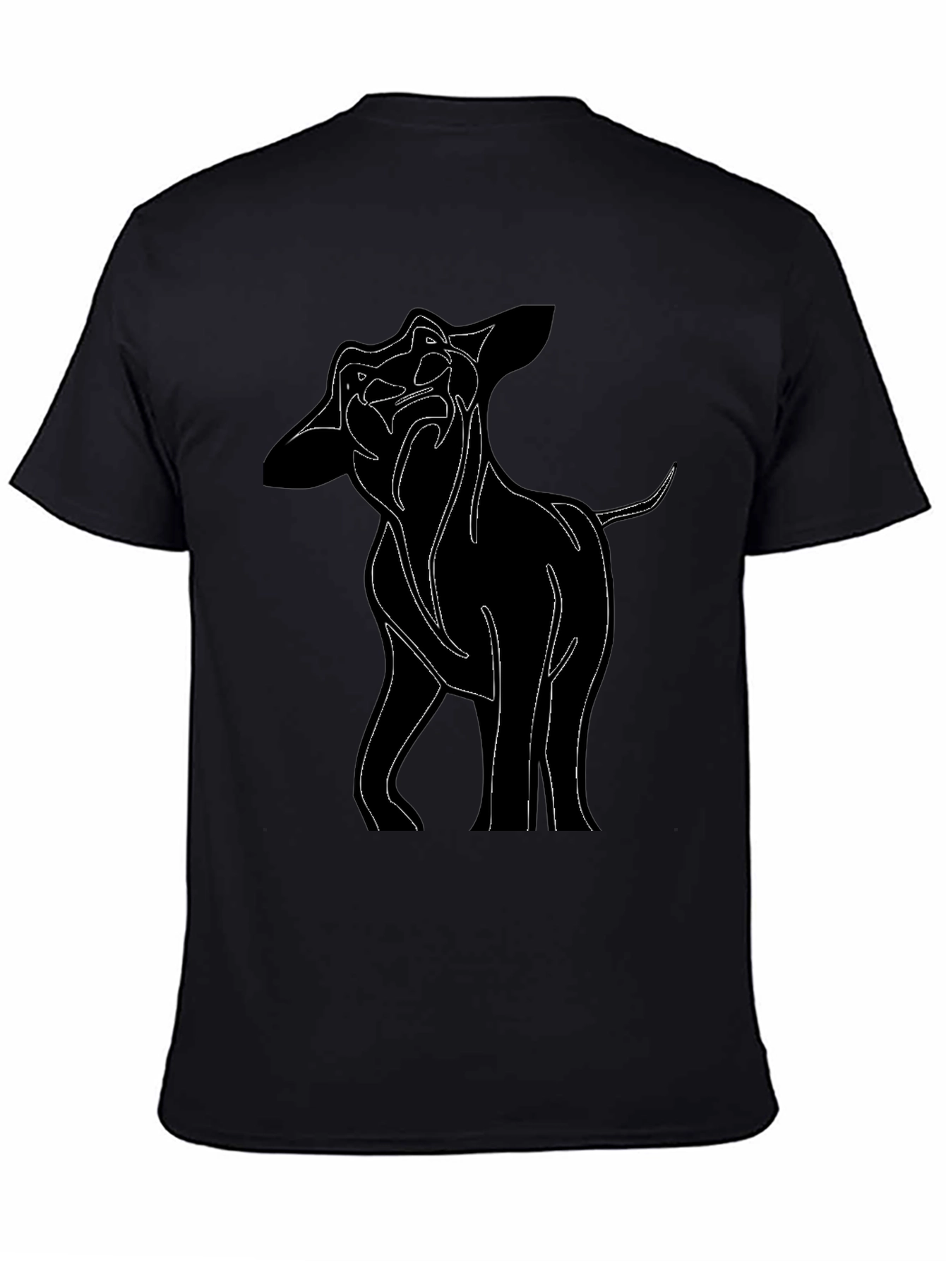 Dog Outline Graphic Black T-Shirt